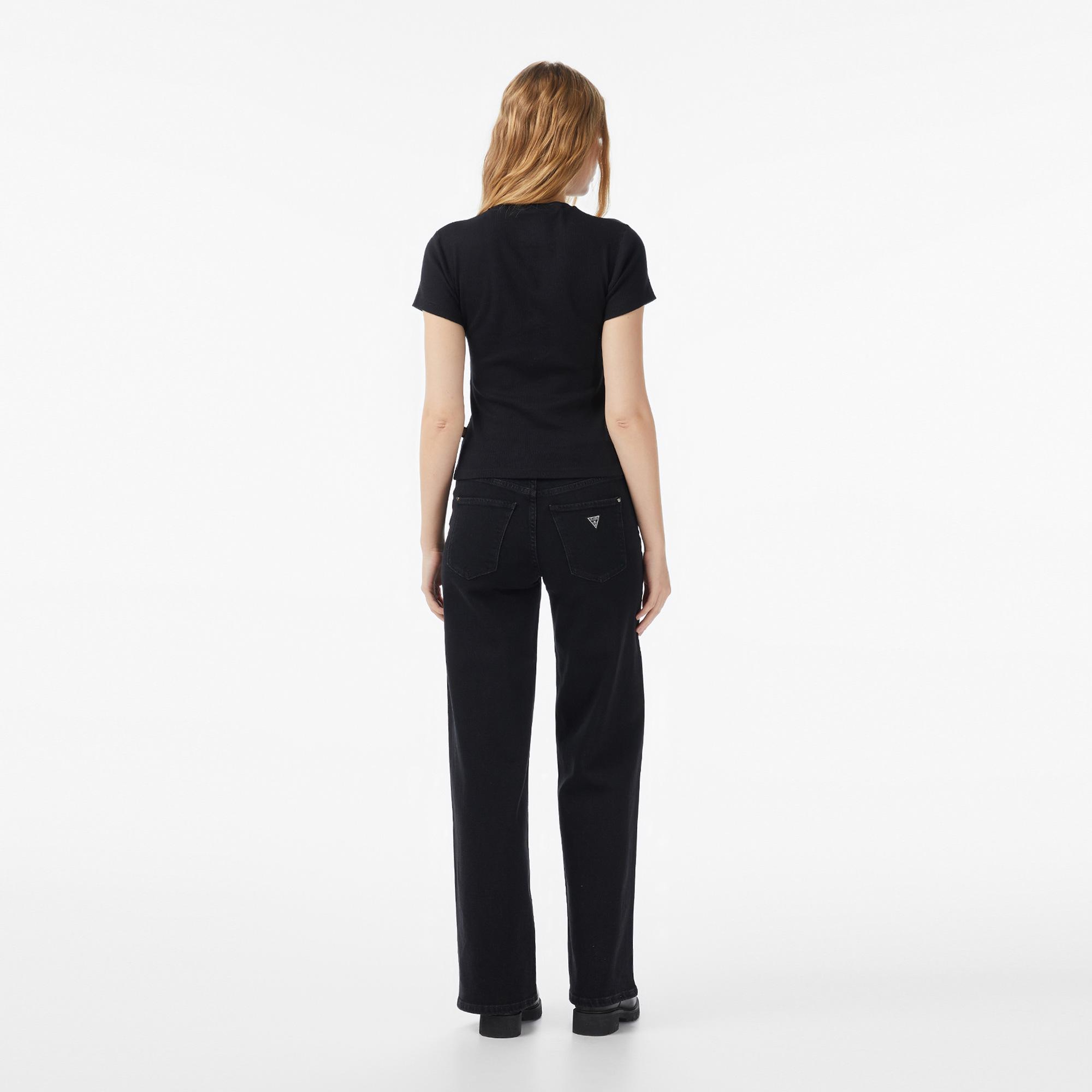 Guess Bellaggio Kaşmir Karışımlı Palazzo Fit Kadın Siyah Jean