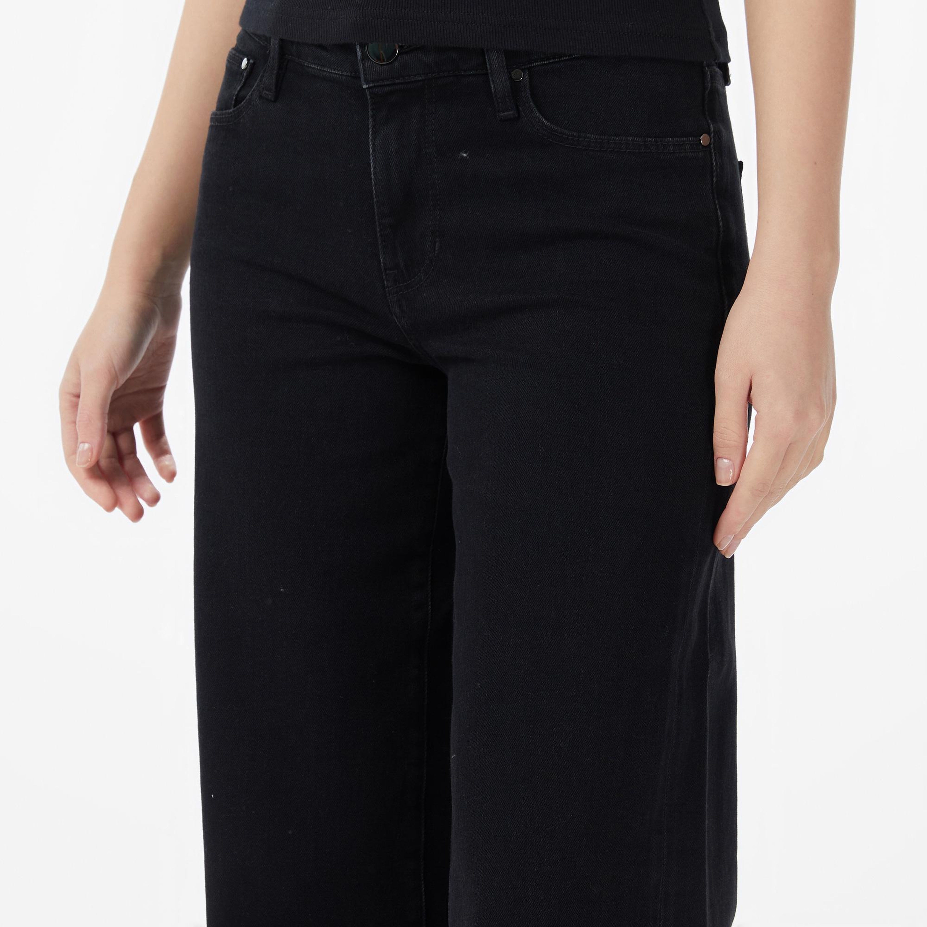 Guess Bellaggio Kaşmir Karışımlı Palazzo Fit Kadın Siyah Jean