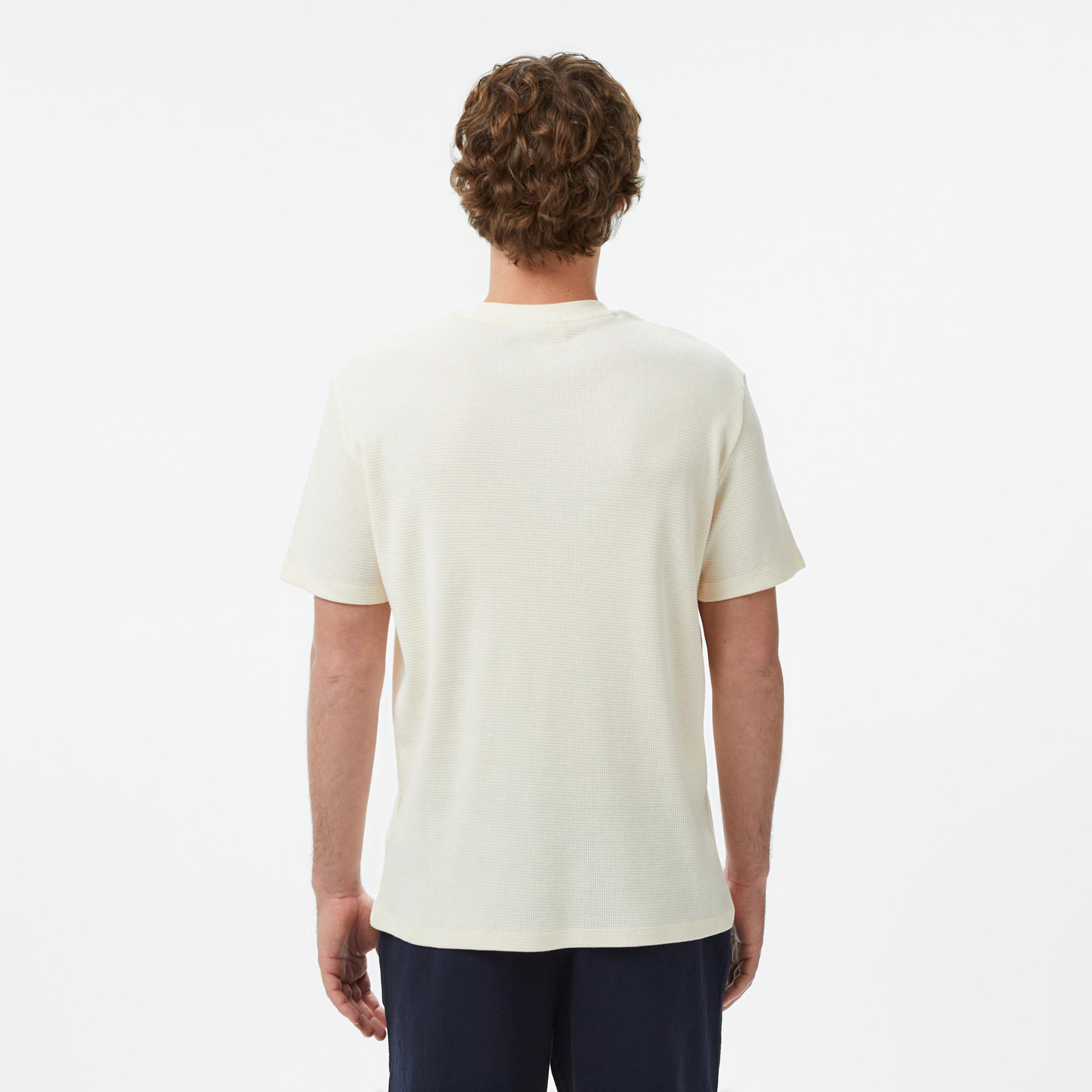 Calvin Klein Waffle Badge Crewnk Erkek Beyaz T-Shirt