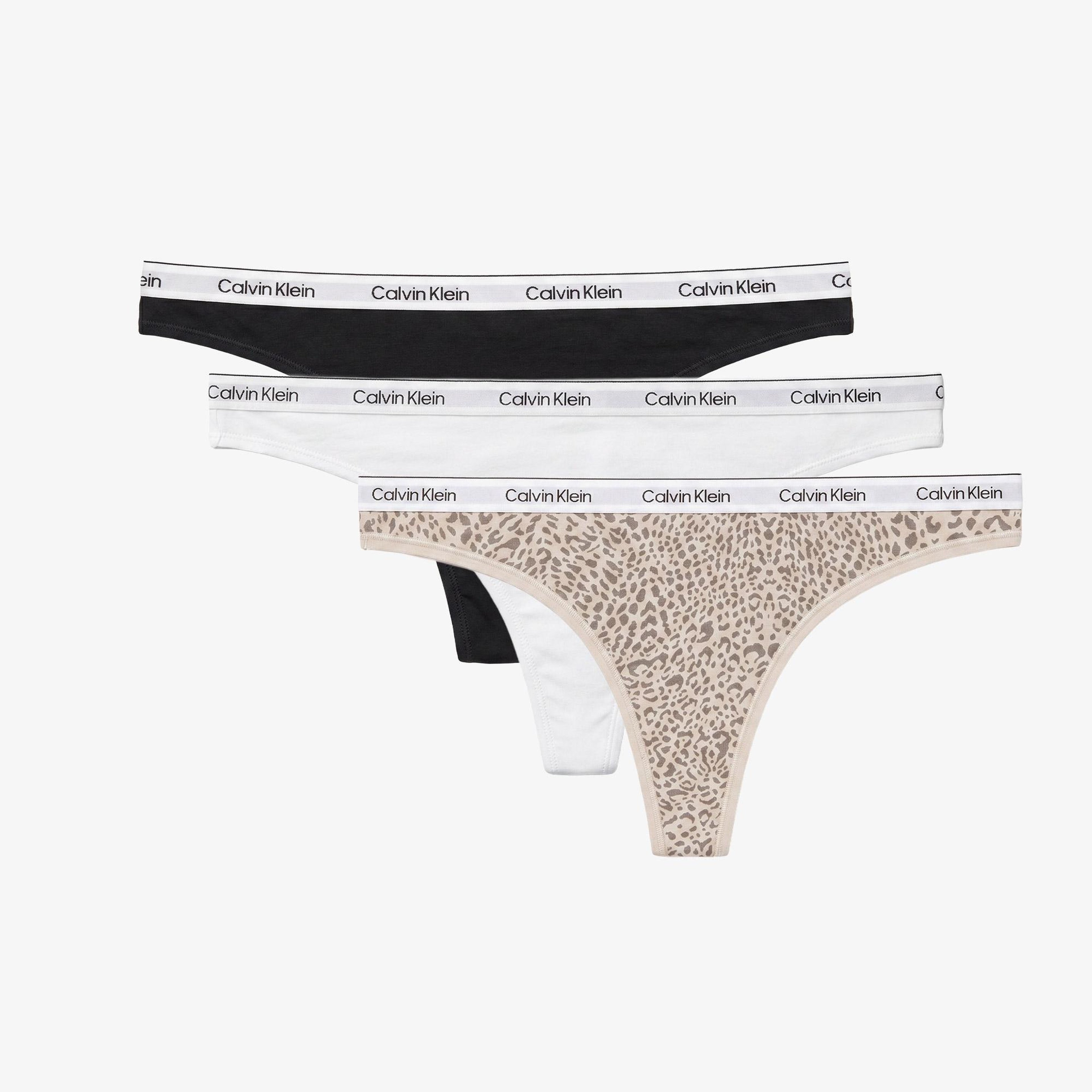 Calvin Klein Thong 3'lü Kadın Mavi Külot