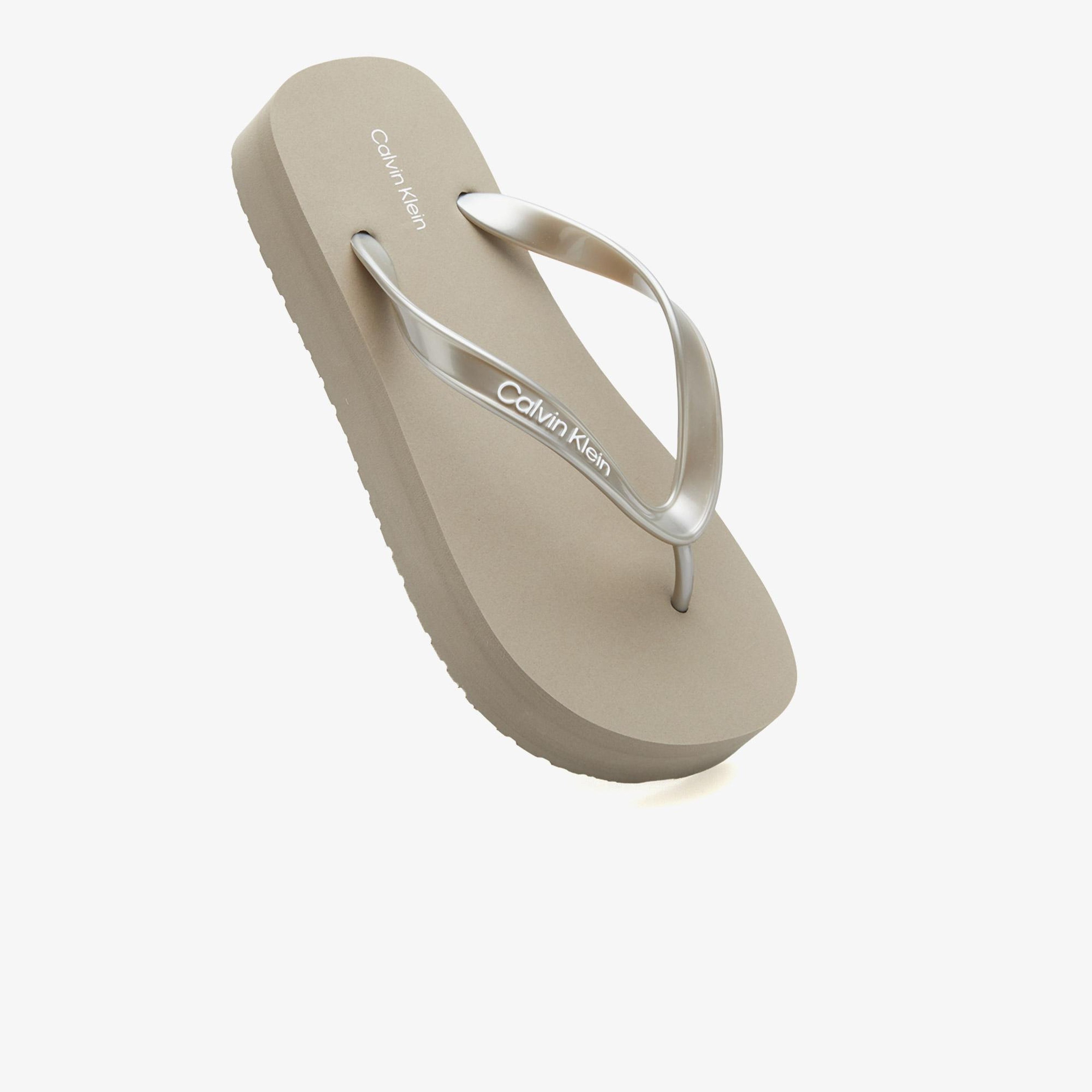 Calvin Klein Flatform Flip Flop Kadın Gri Terlik