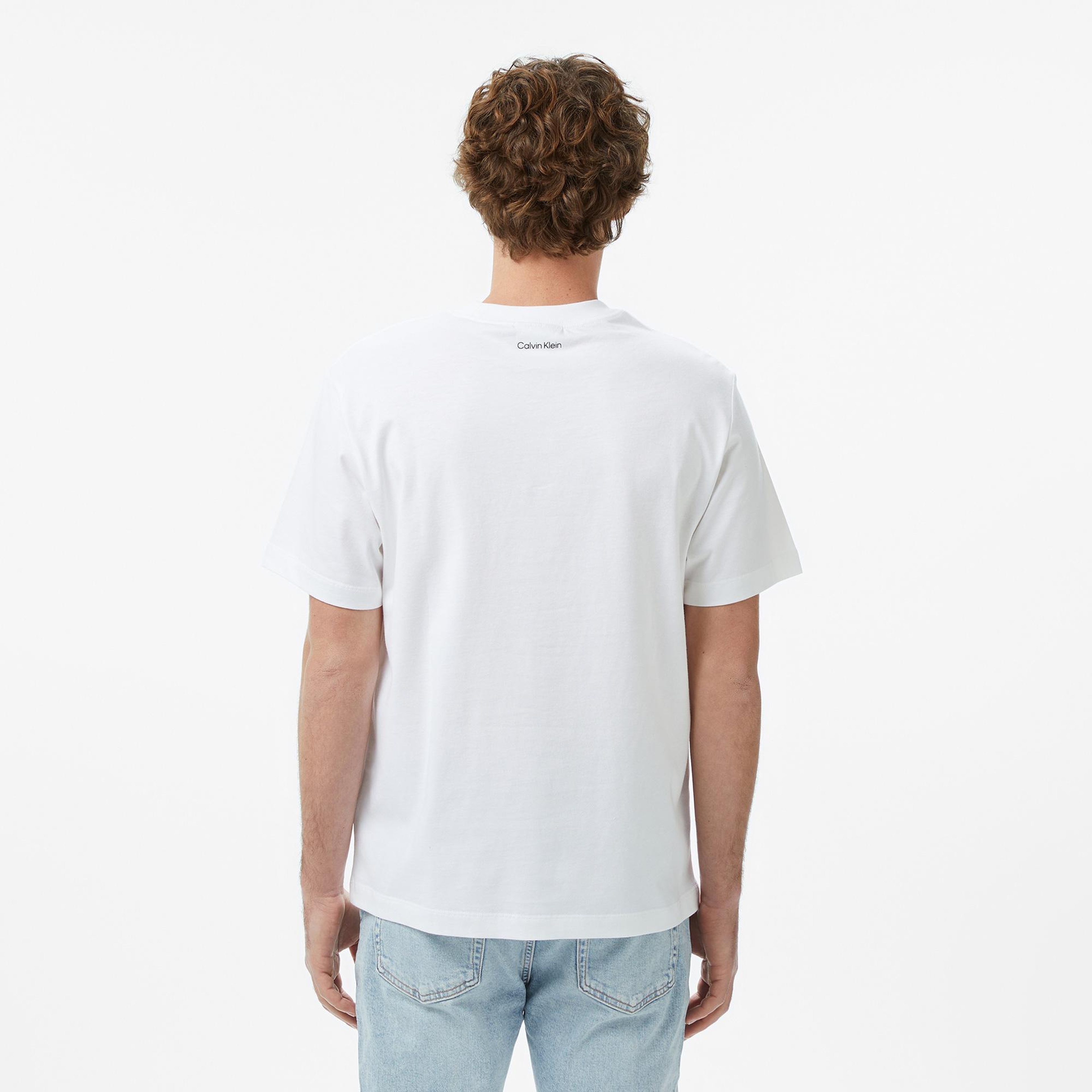 Calvin Klein 20S March Graphic Seasonal Erkek Beyaz T-Shirt