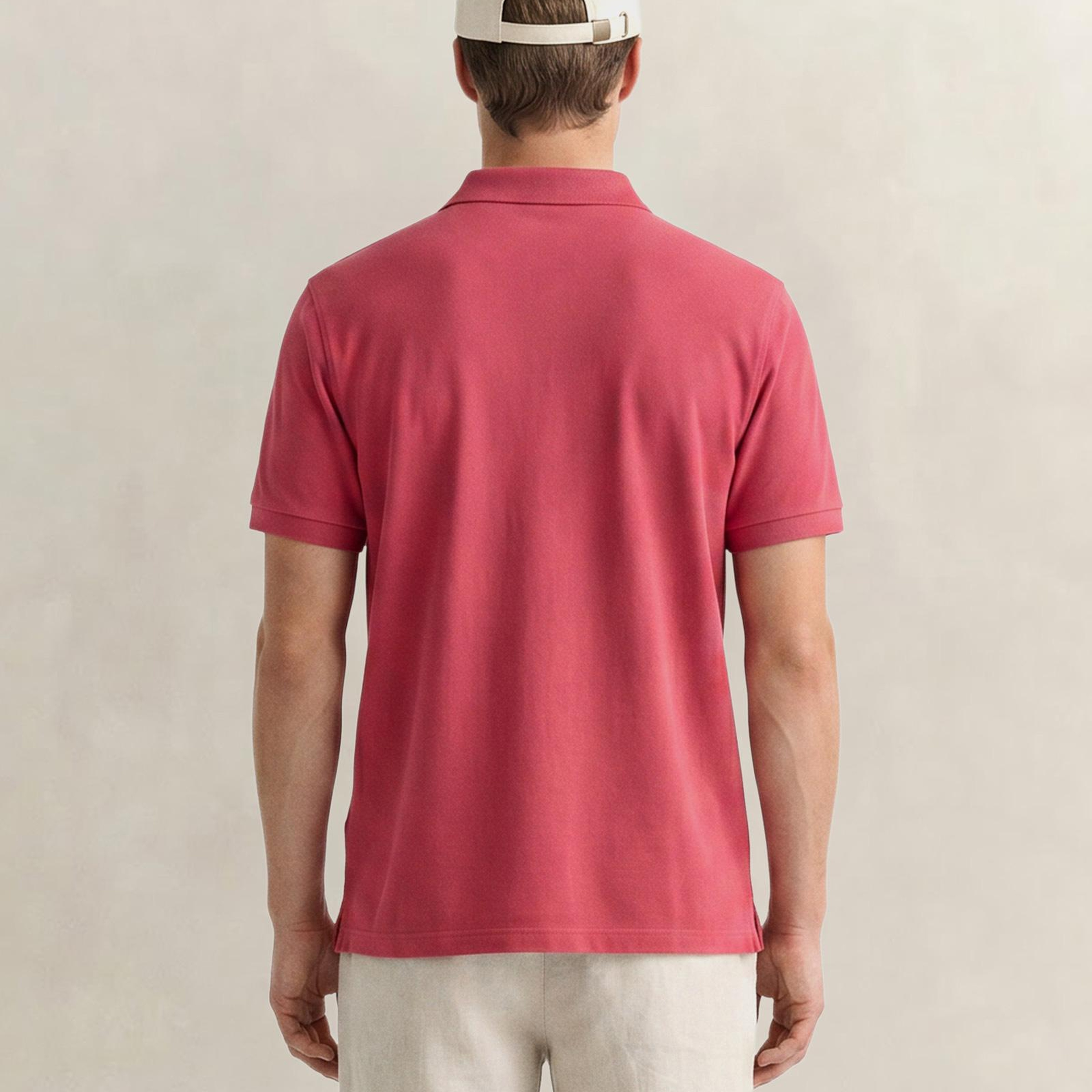 GANT Erkek Kırmızı Regular Fit Yarım Fermuarlı Polo Yaka T-Shirt