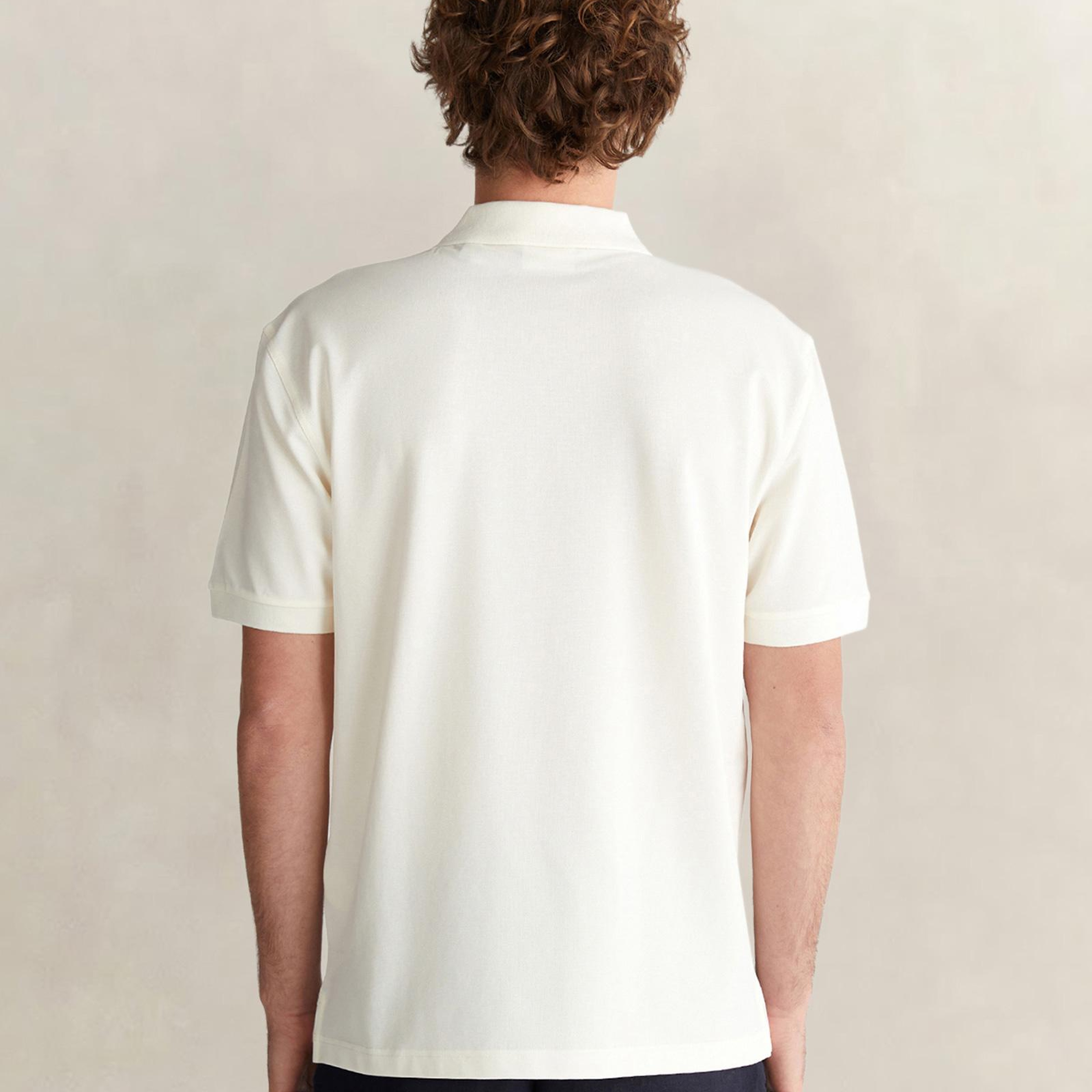 GANT Erkek Beyaz Regular Fit Yarım Fermuarlı Polo Yaka T-Shirt