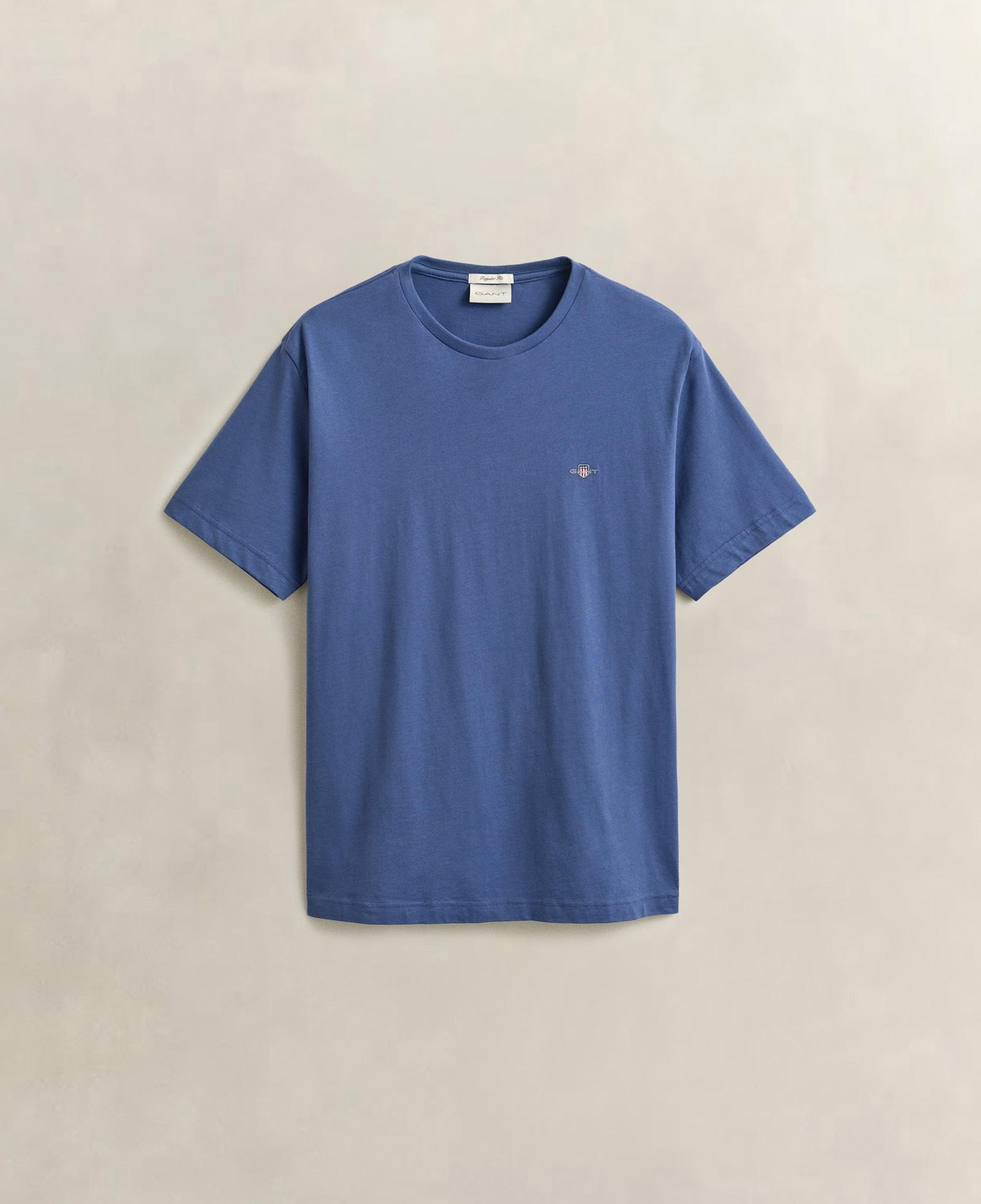 GANT Erkek Mavi Bisiklet Yaka Regular Fit Logolu T-Shirt