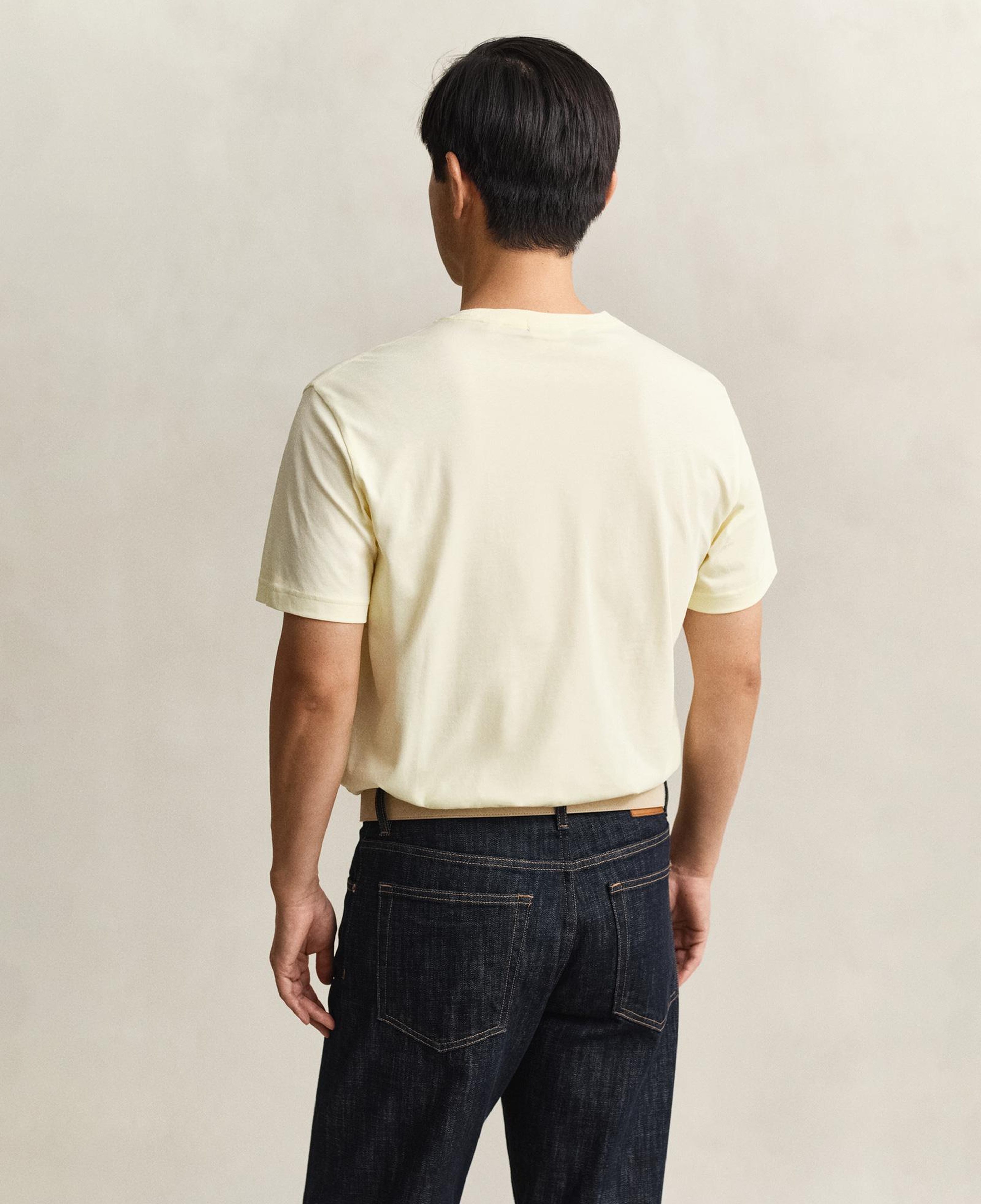 GANT Erkek Sarı Bisiklet Yaka Regular Fit Logolu T-Shirt