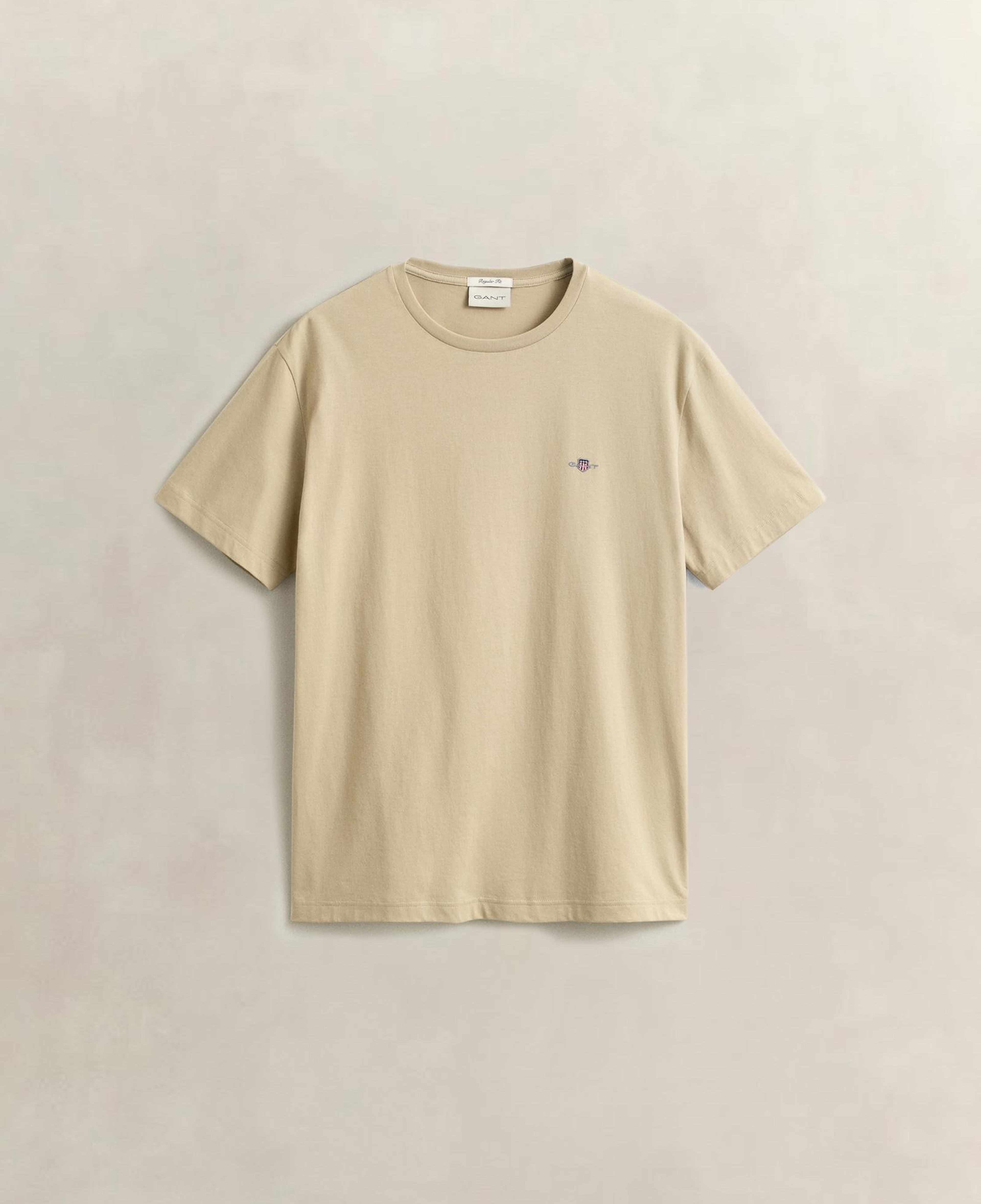 GANT Erkek Bej Bisiklet Yaka Regular Fit Logolu T-Shirt