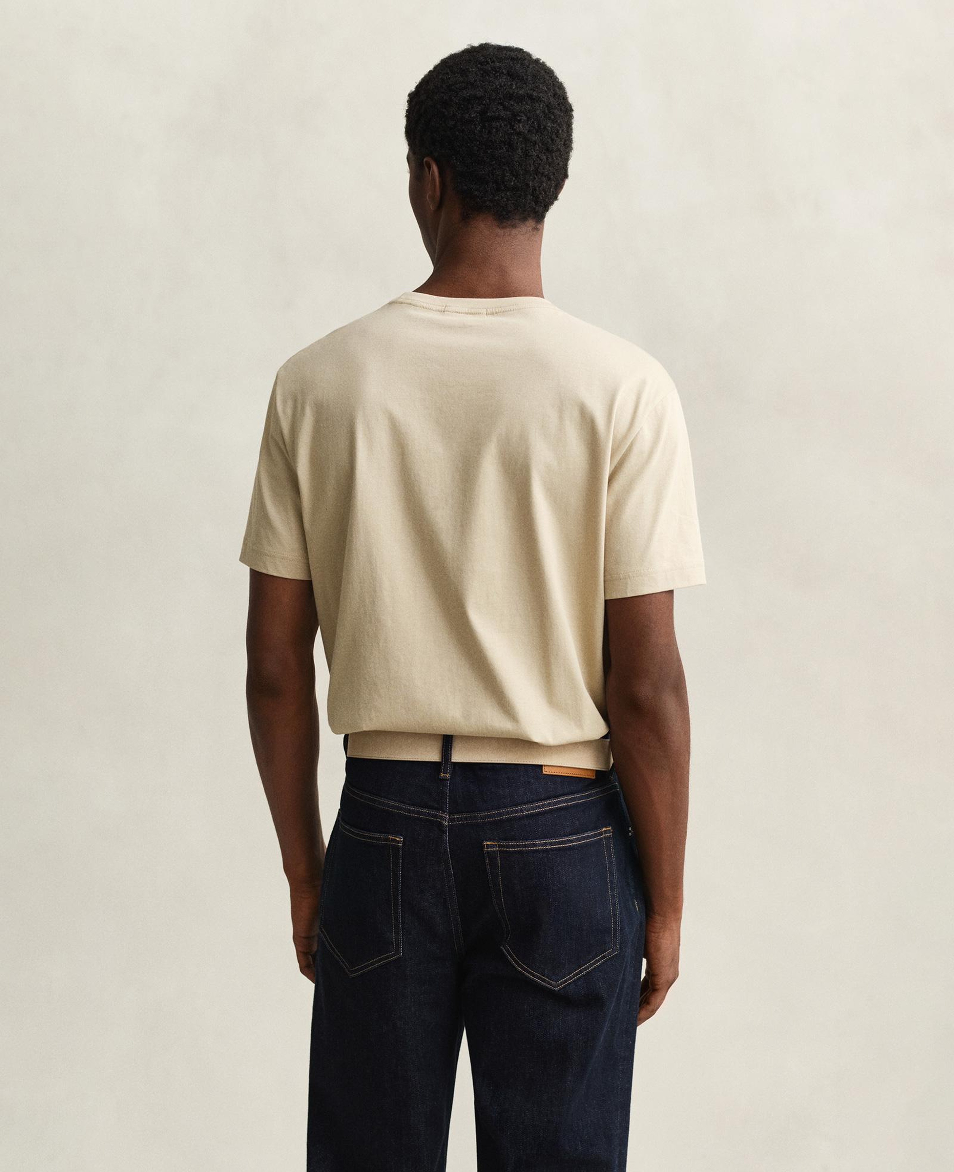 GANT Erkek Bej Bisiklet Yaka Regular Fit Logolu T-Shirt