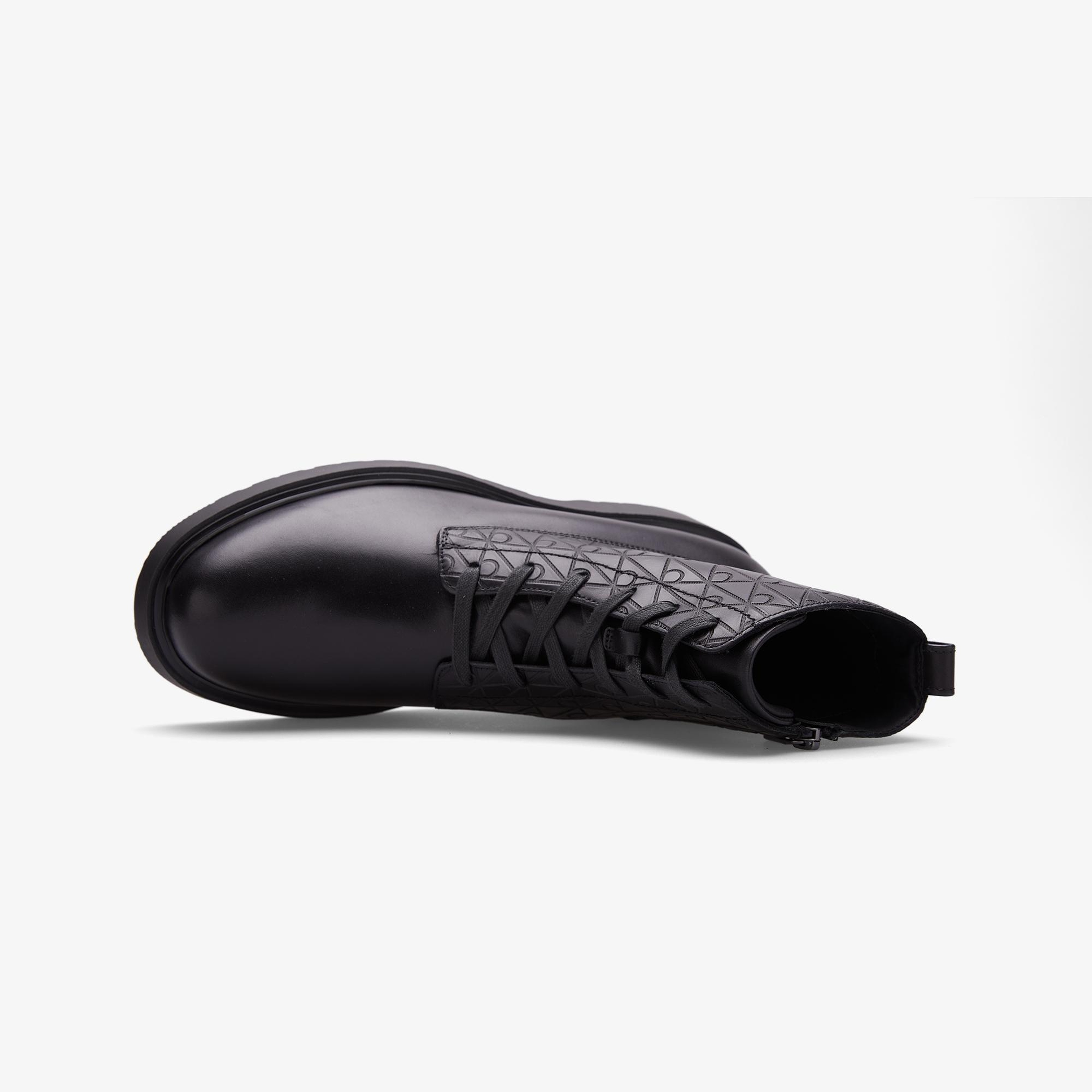 Calvin Klein Combat Essential Lace Up Zip Erkek Siyah Bot