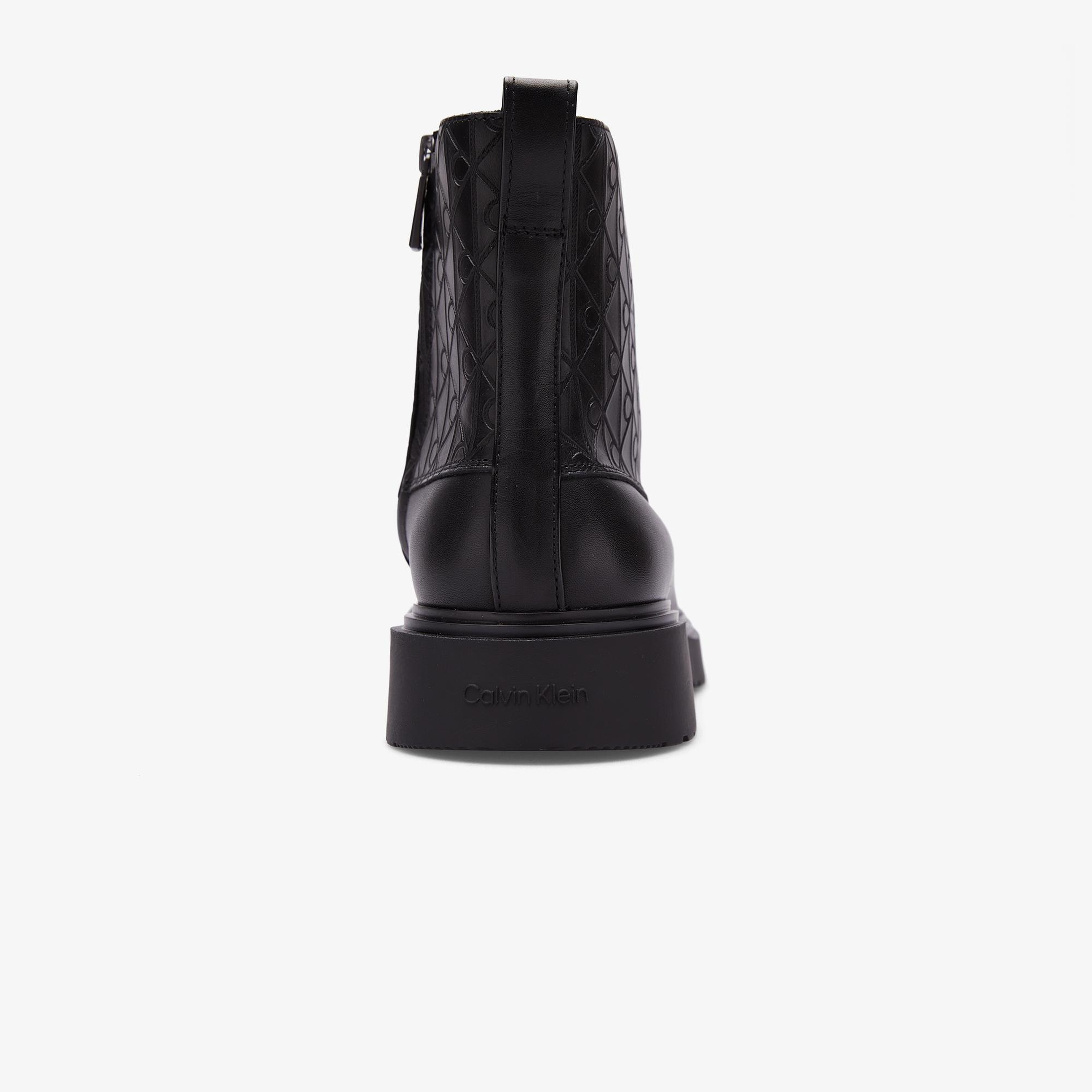 Calvin Klein Combat Essential Lace Up Zip Erkek Siyah Bot