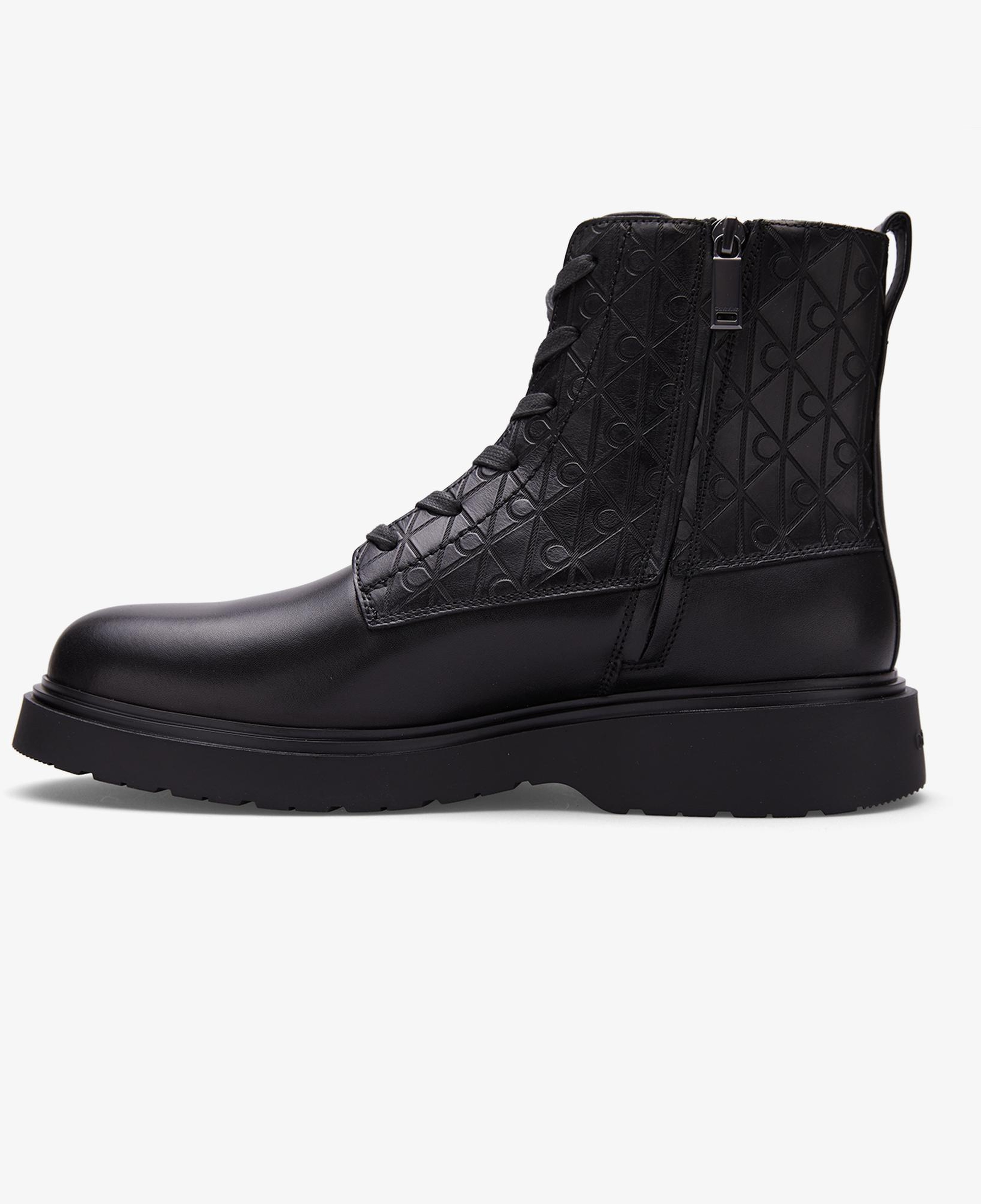Calvin Klein Combat Essential Lace Up Zip Erkek Siyah Bot