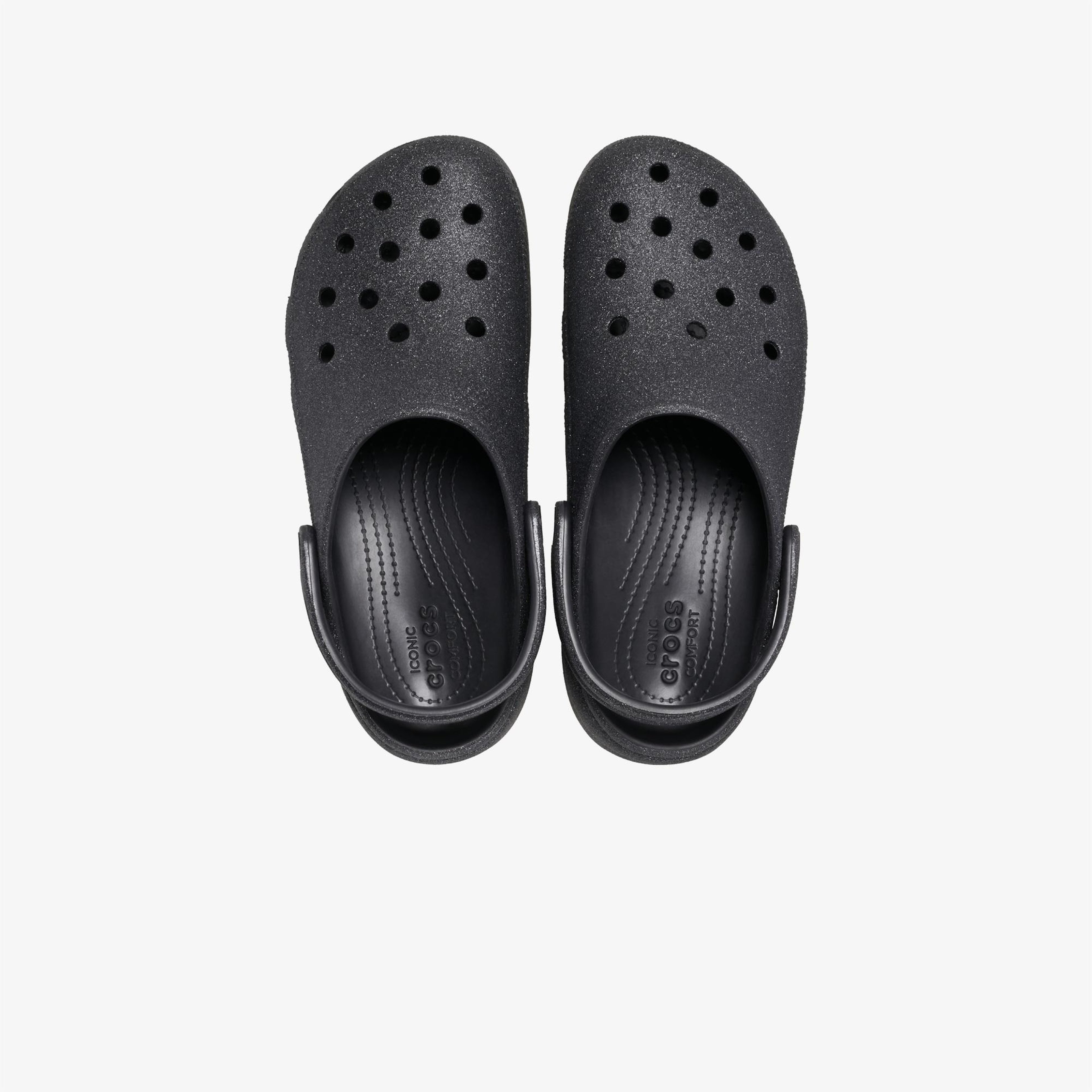 Crocs Classic Platform Glitter Clog Kadın Siyah Terlik
