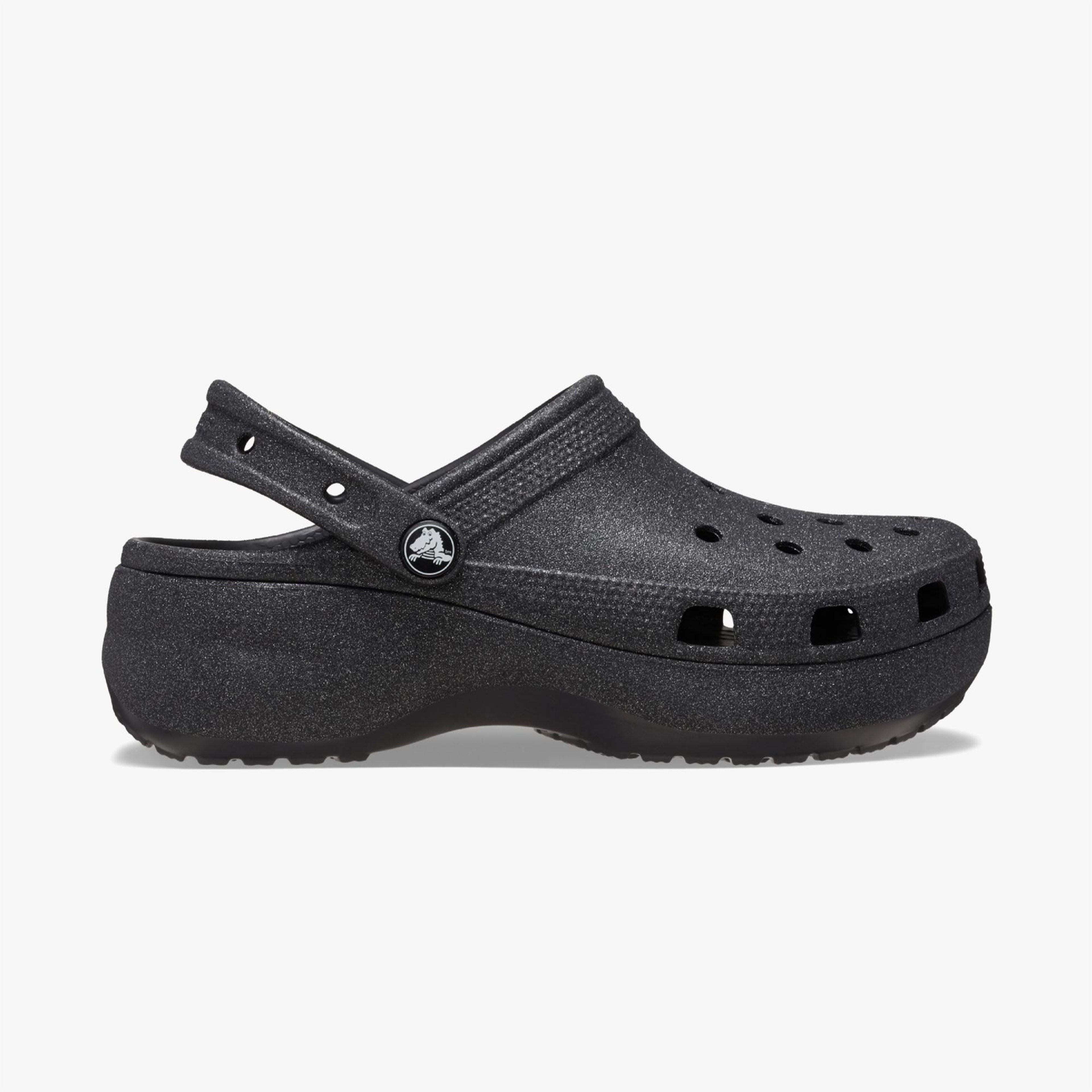Crocs Classic Platform Glitter Clog Kadın Siyah Terlik
