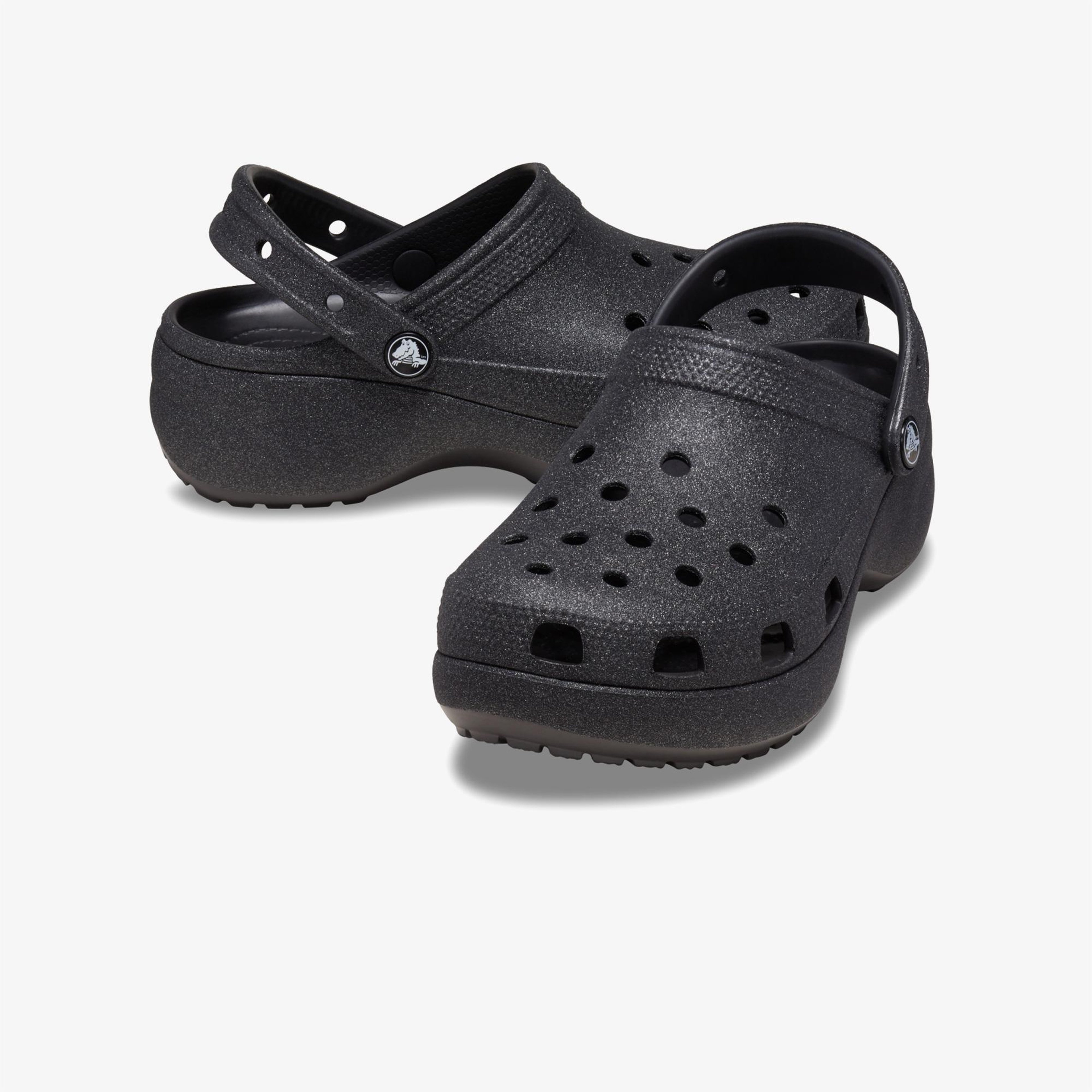 Crocs Classic Platform Glitter Clog Kadın Siyah Terlik
