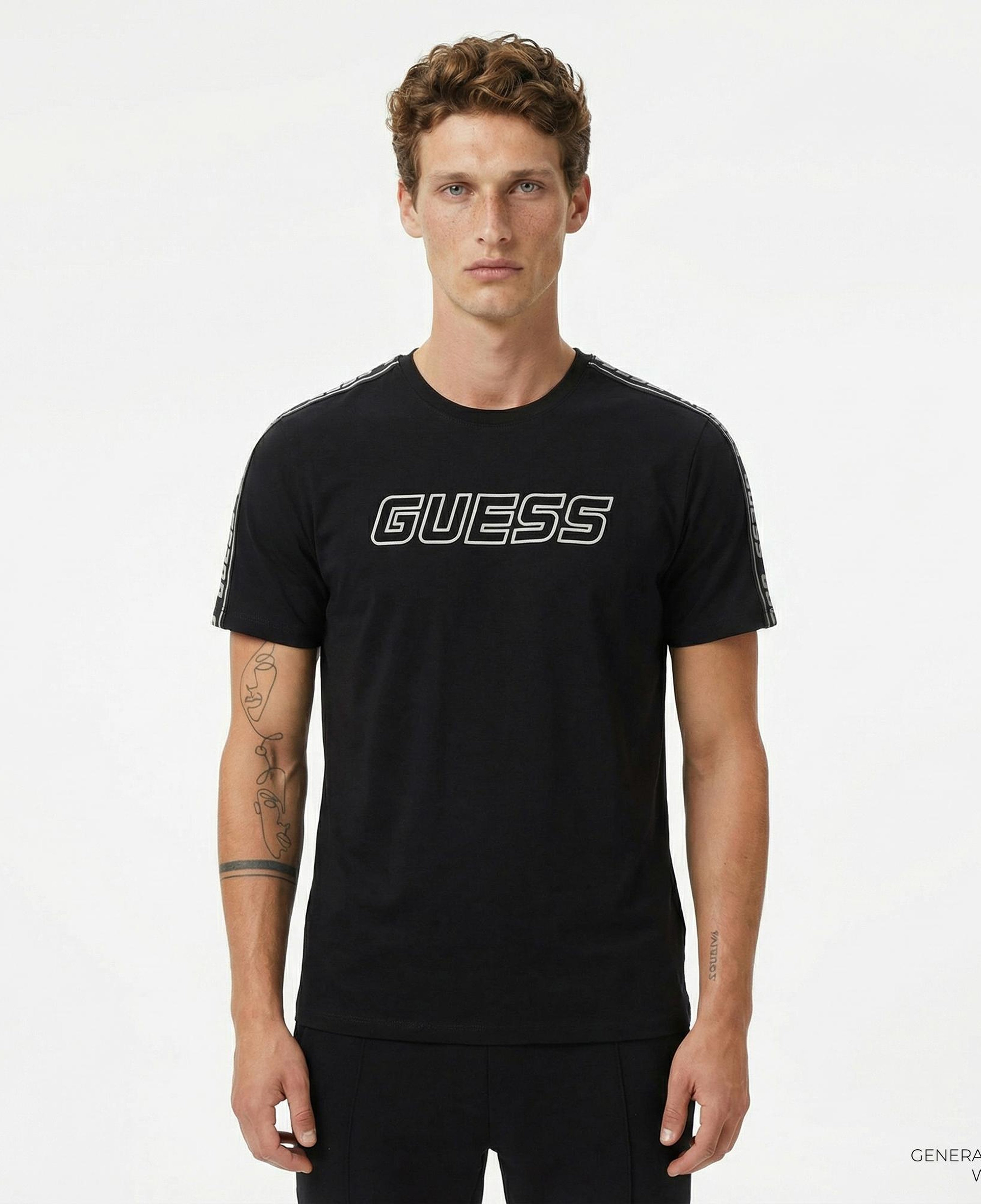 Guess Arlo Erkek Siyah T-Shirt