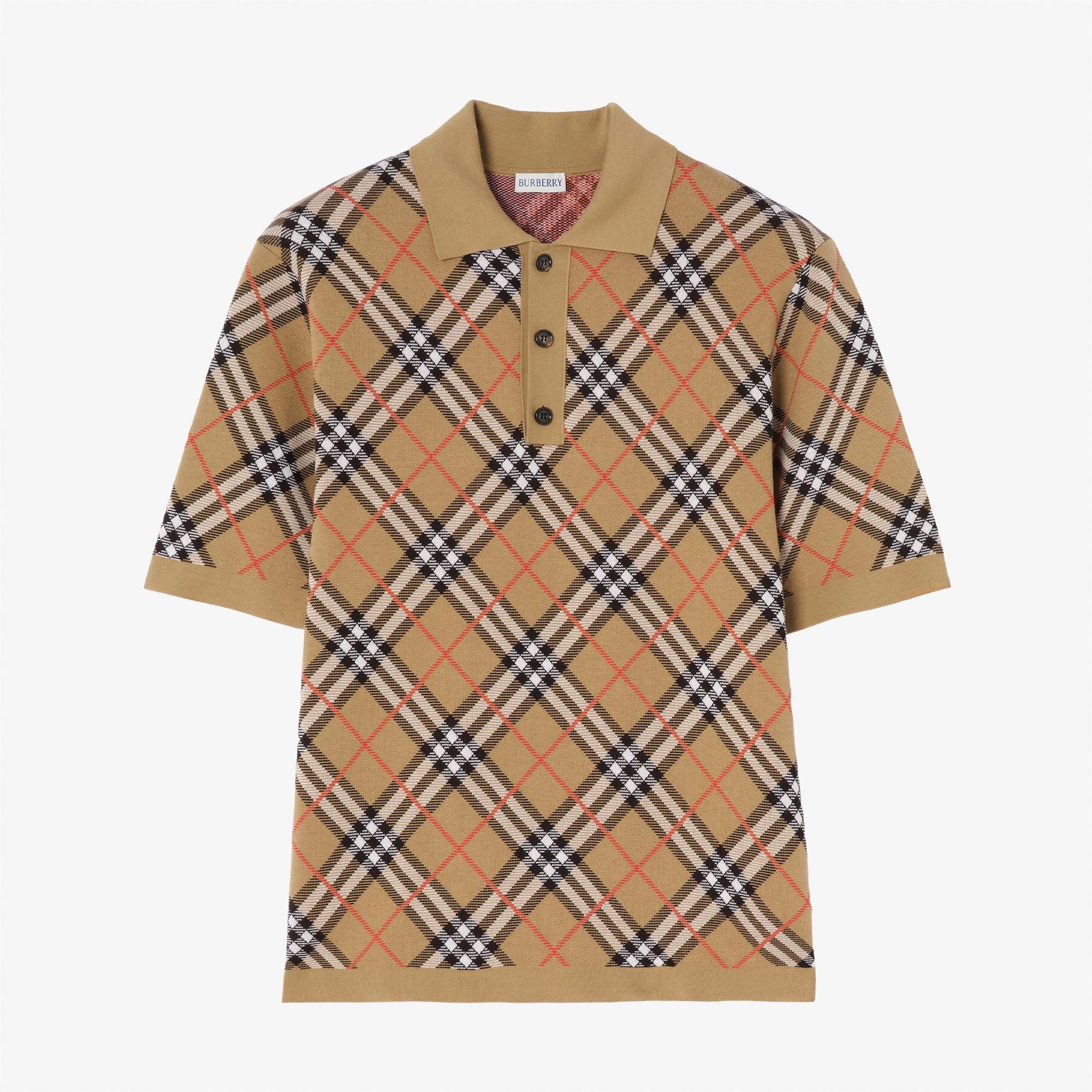 Burberry Marlow Check Erkek Bej Triko