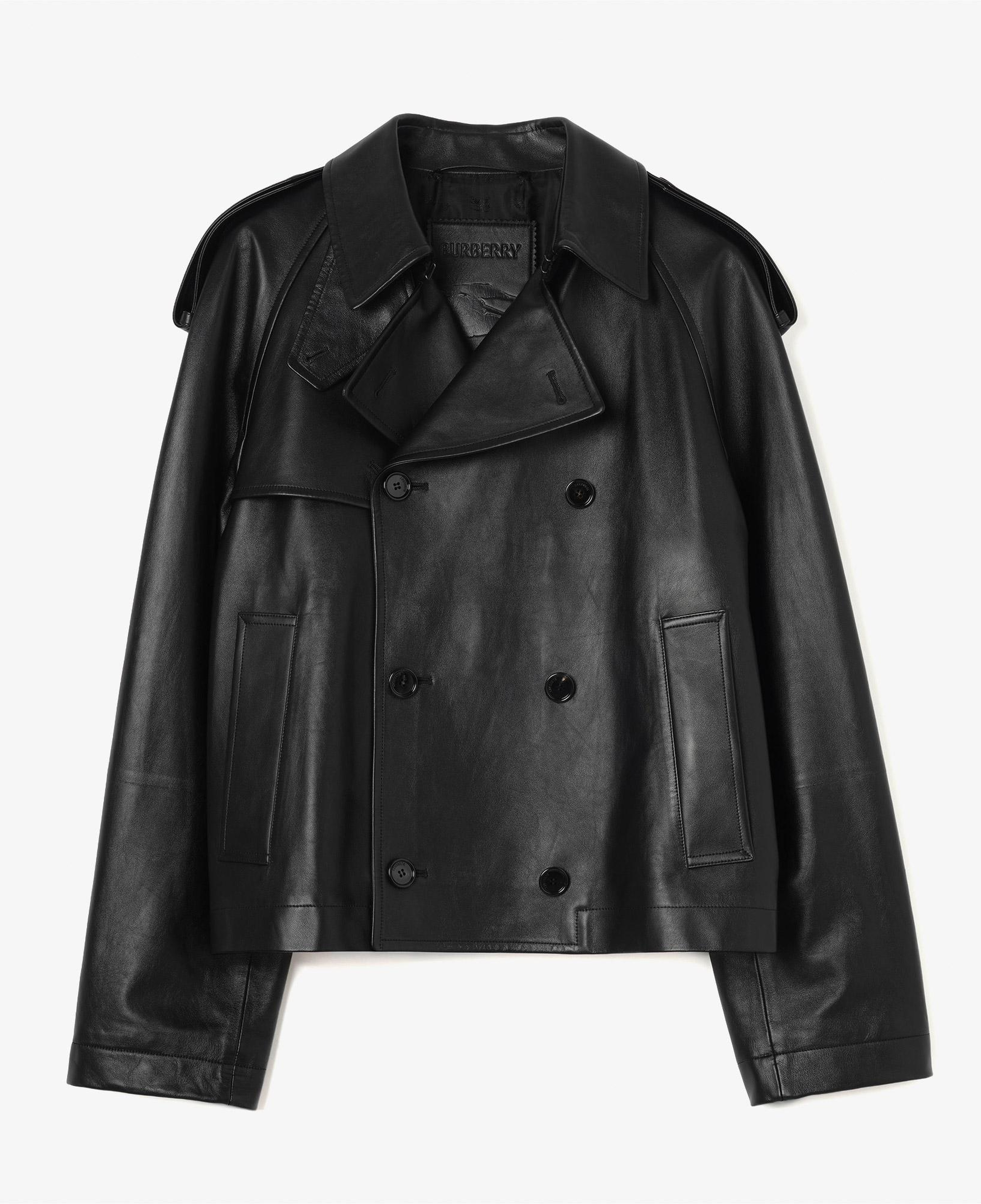 Burberry Leadenham Erkek Siyah Deri Mont