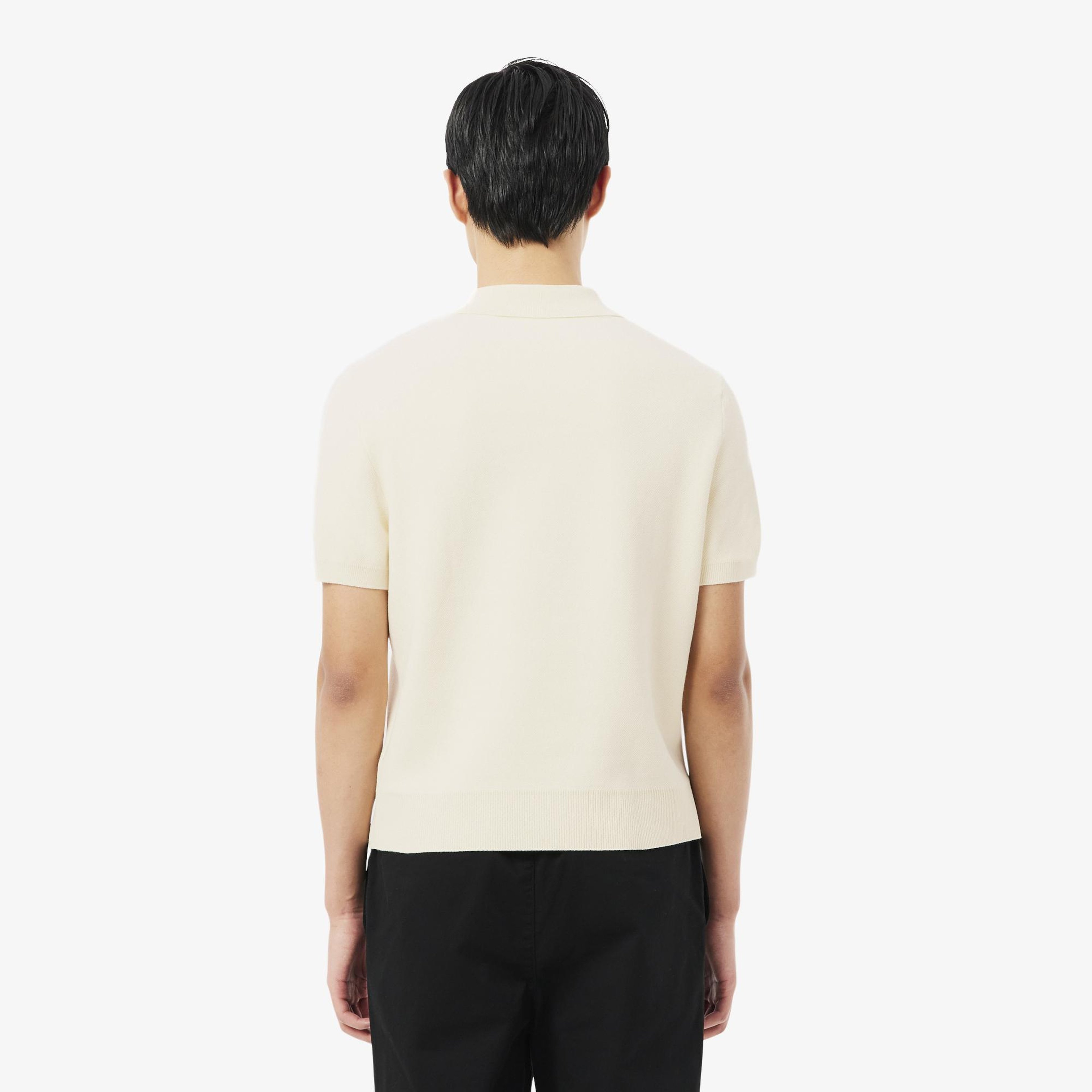 Erkek Classic Fit Kısa Kollu Polo Yaka Krem Triko