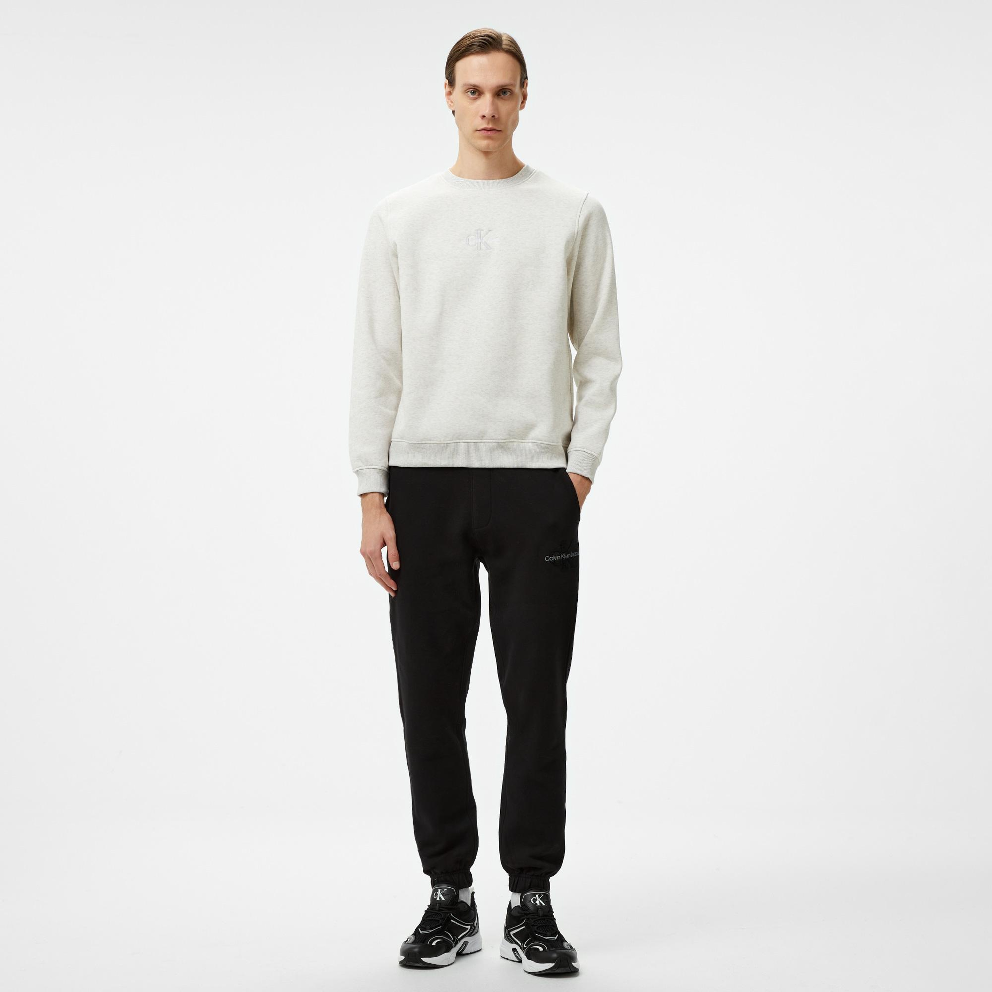 Calvin Klein Jeans Chenille Monologo Erkek Siyah Eşofman Altı