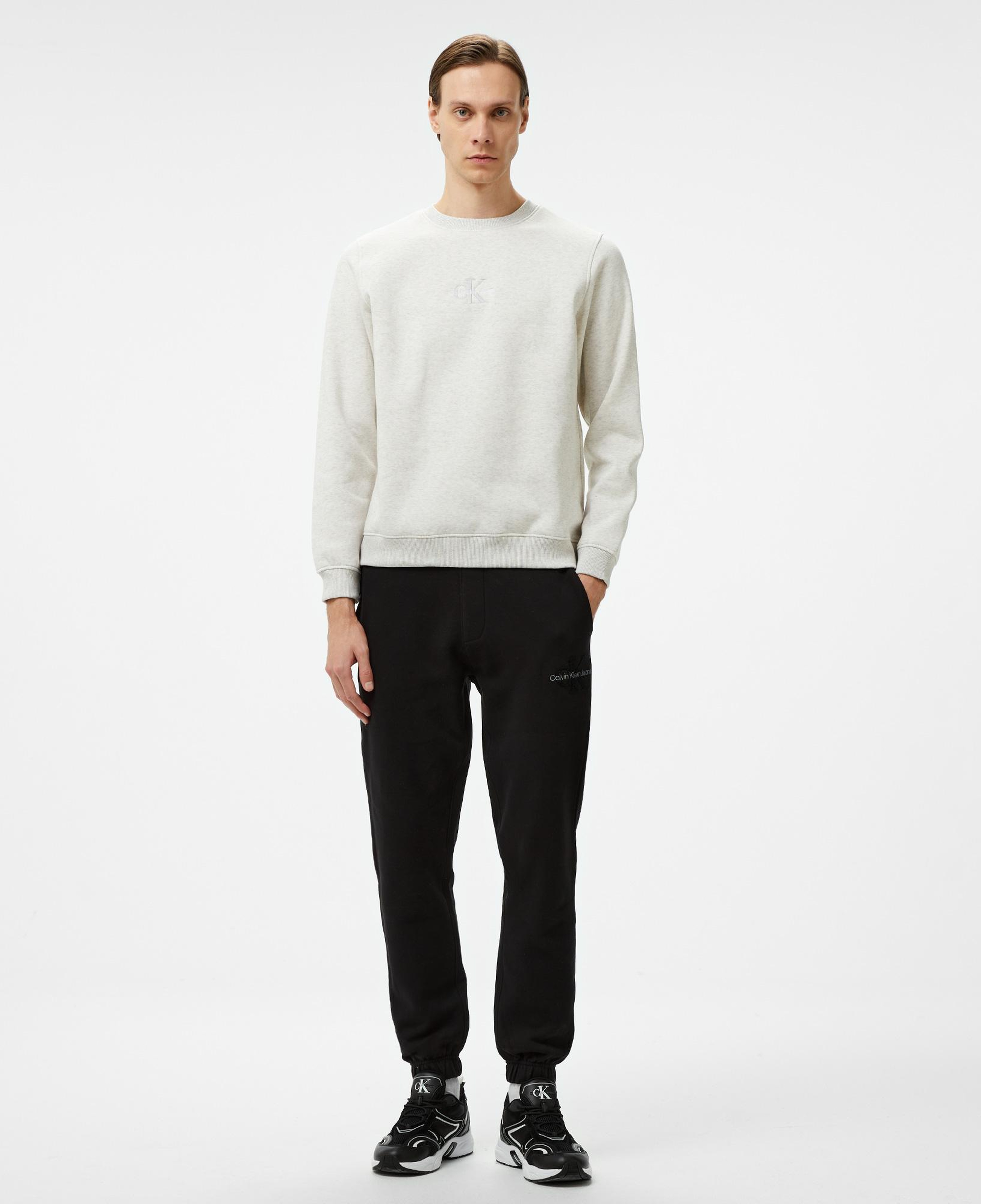 Calvin Klein Jeans Chenille Monologo Erkek Siyah Eşofman Altı