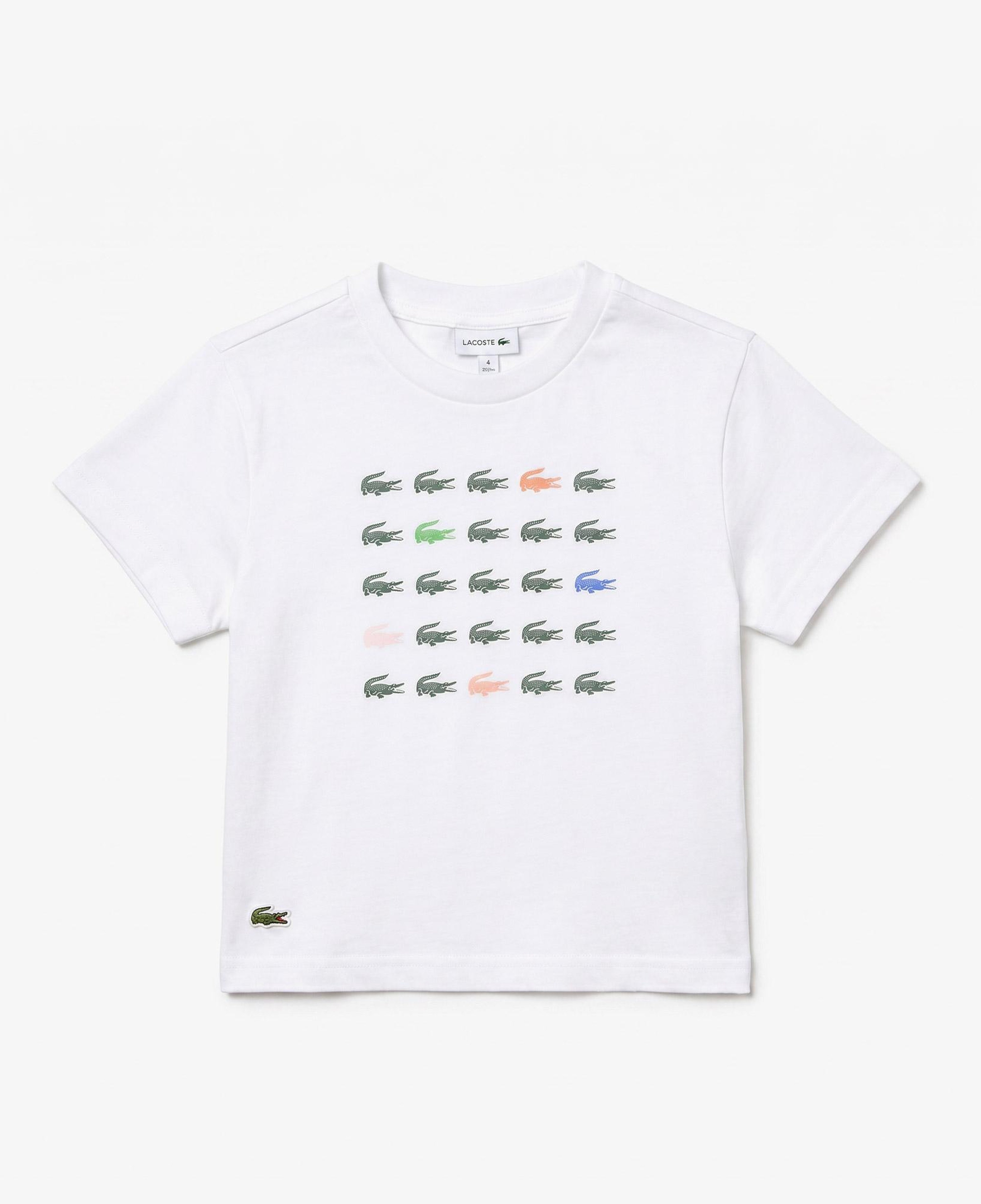 Kız Çocuk Bisiklet Yaka Baskılı Beyaz T-Shirt