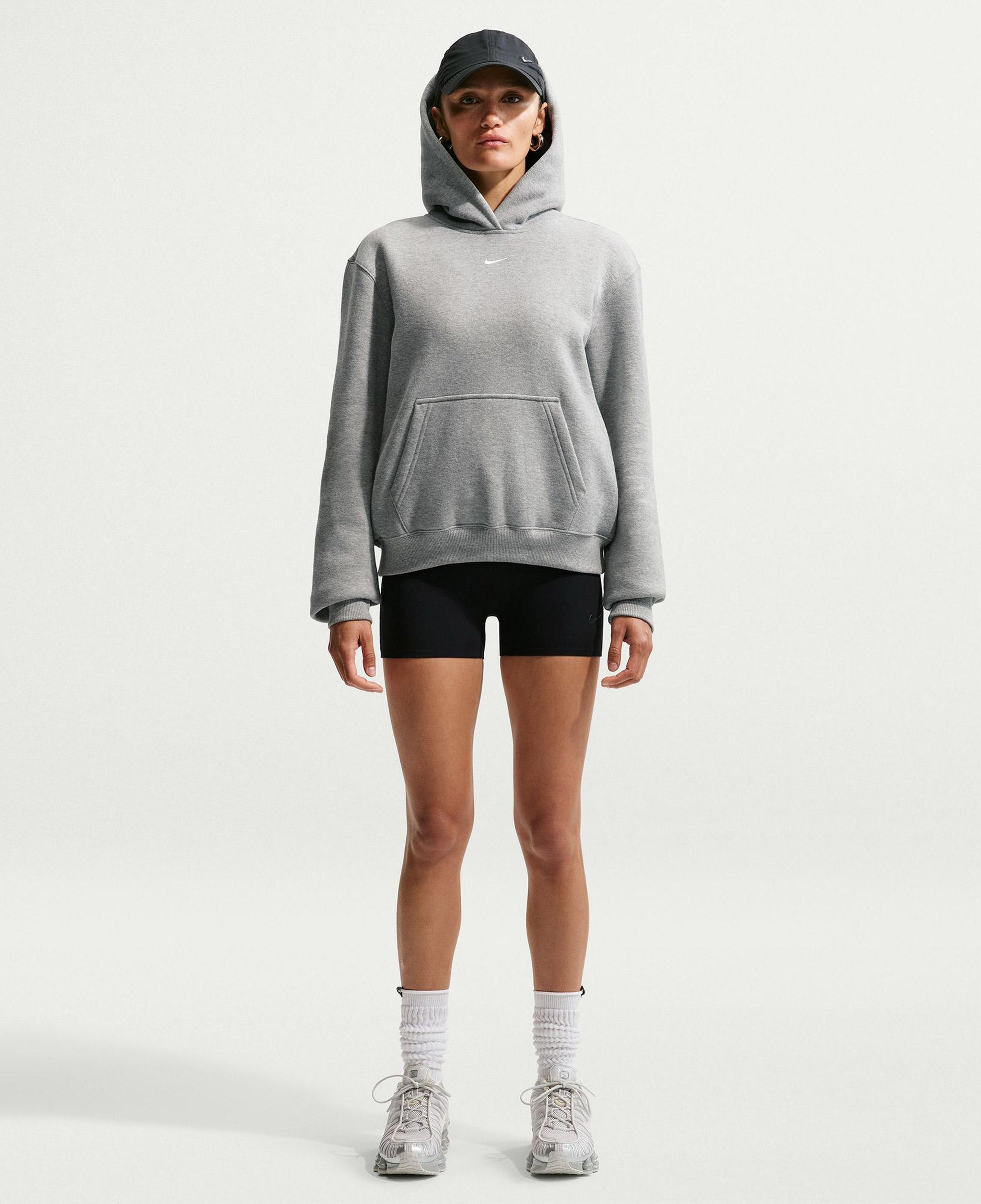Nike Studio Fleece Kadın Gri Hoodie