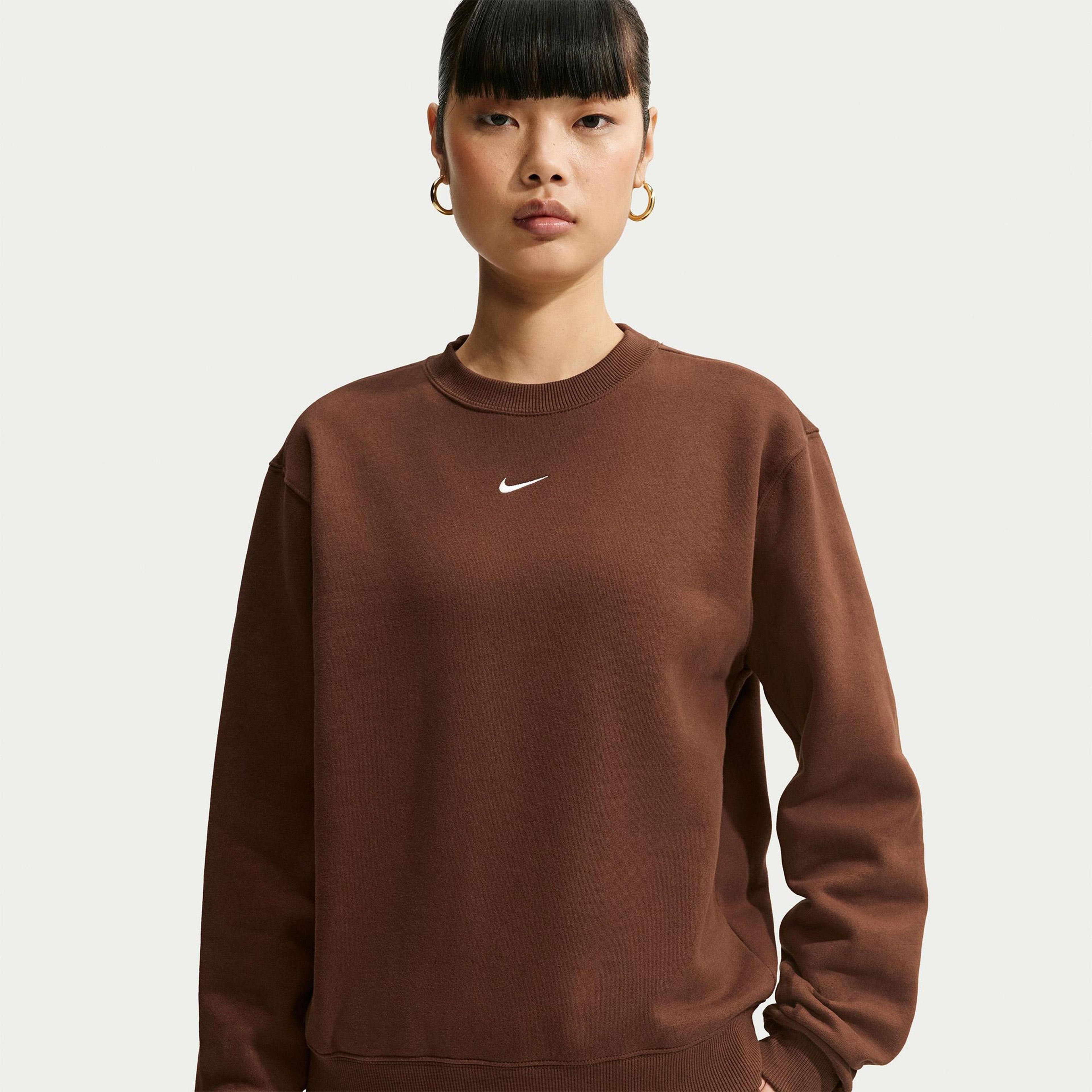 Nike Studio Fleece Kadın Kahverengi Sweatshirt