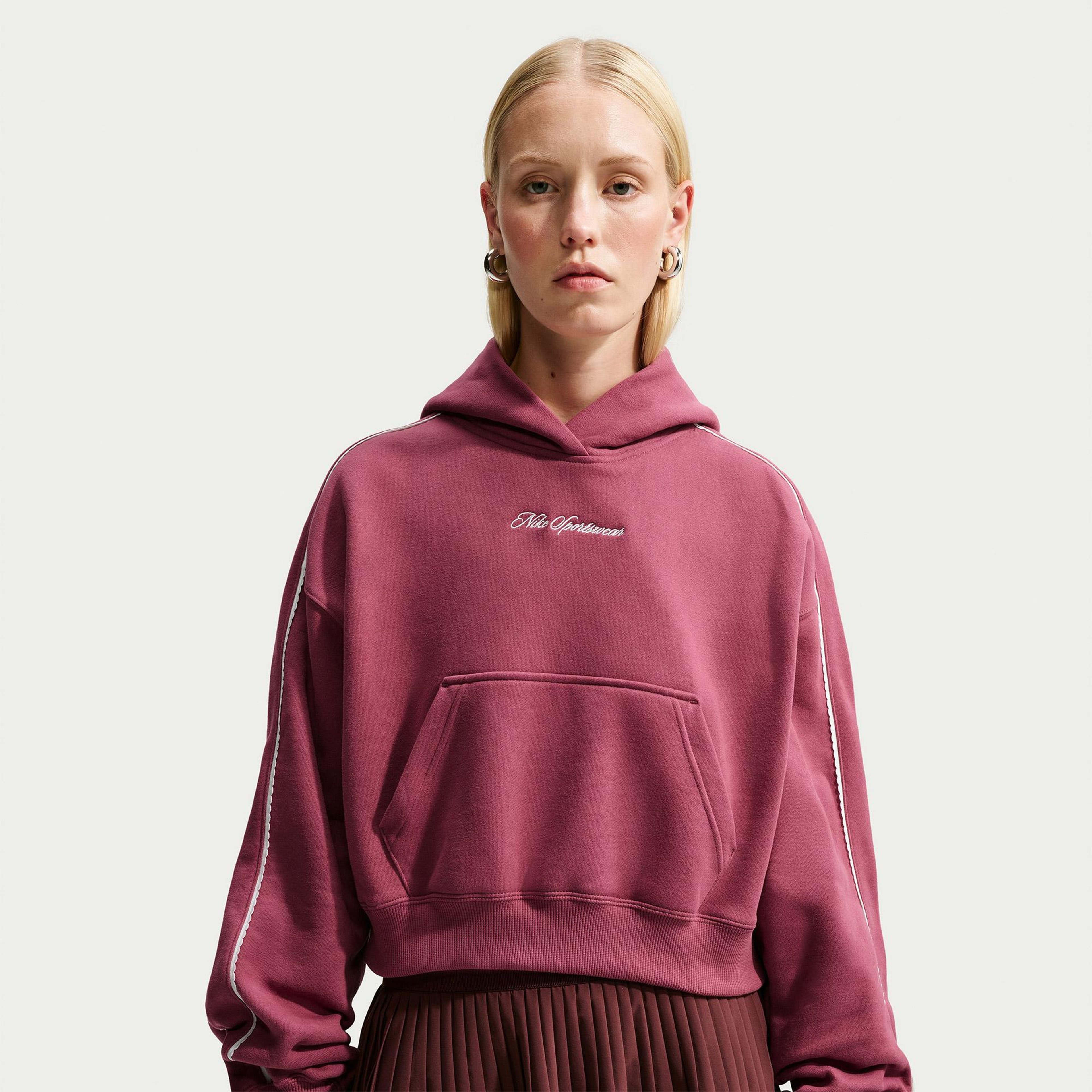 Nike Studio Fleece Kadın Pembe Hoodie