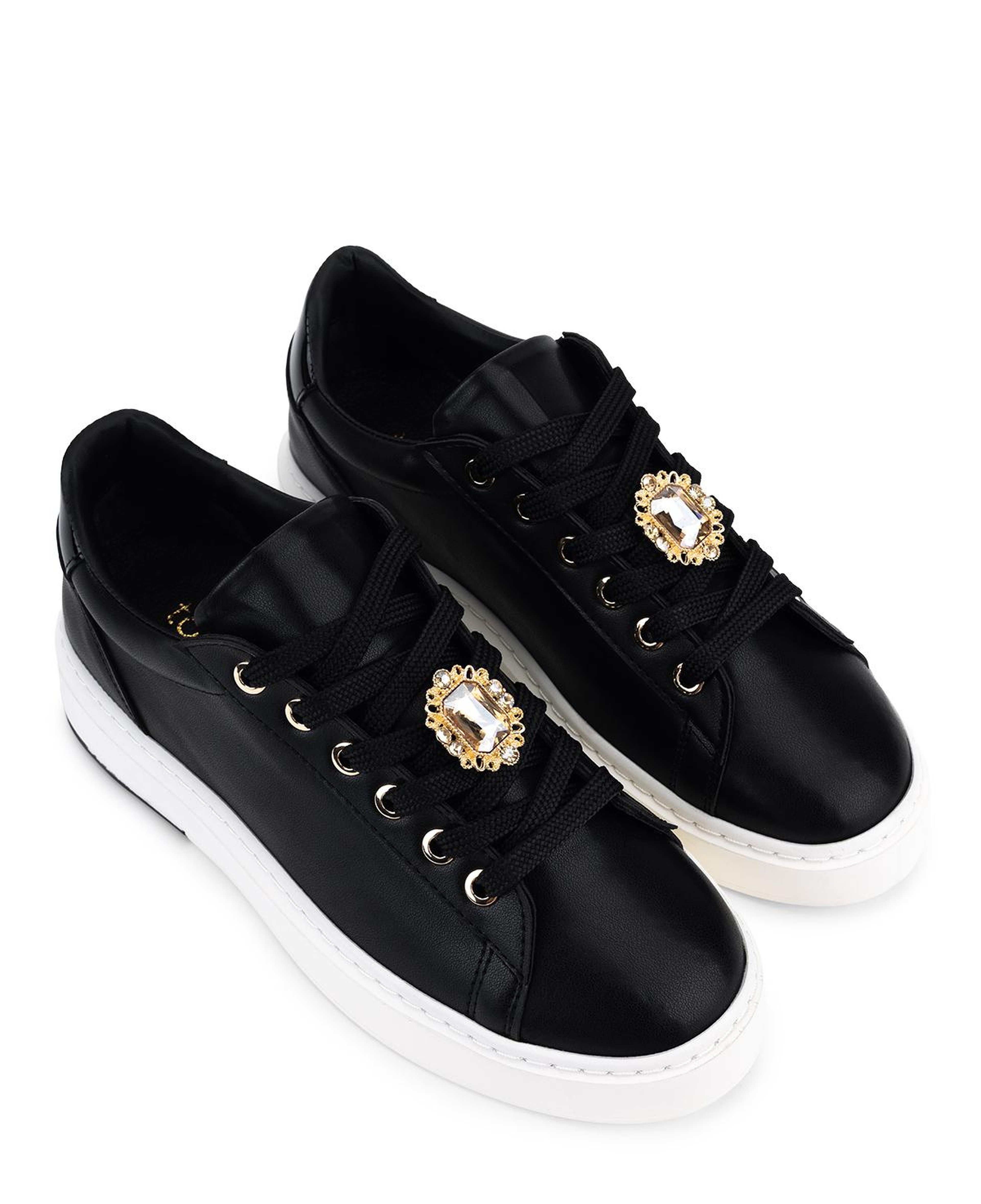 Tamer Tanca Kadın Suni Deri Siyah Sneakers & Spor Ayakkabı