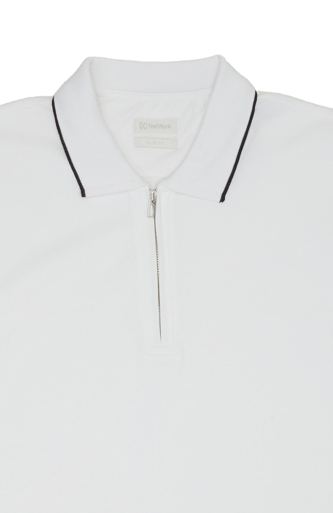 Network Erkek Beyaz Polo Pike T-shirt