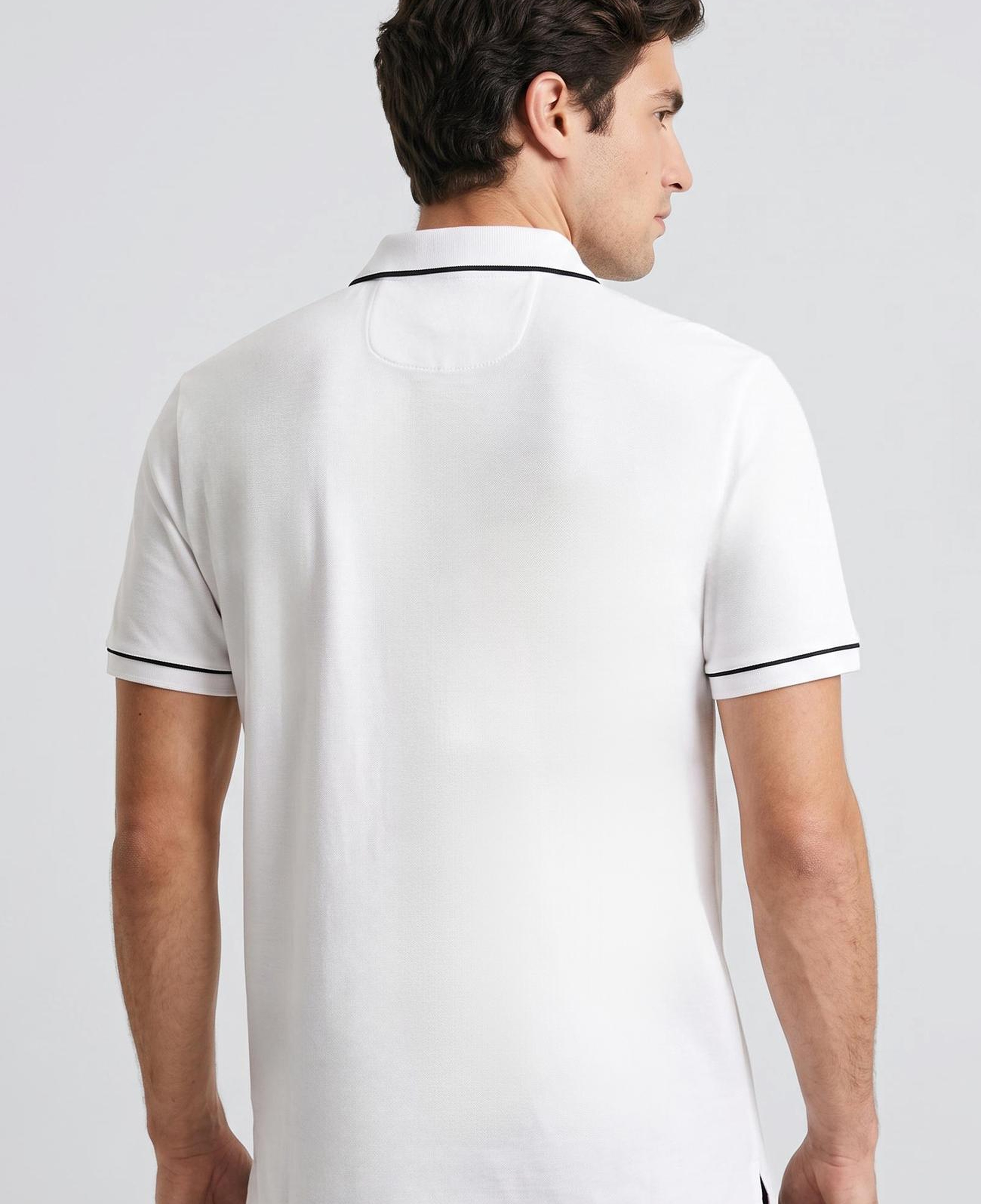 Network Erkek Beyaz Polo Pike T-shirt
