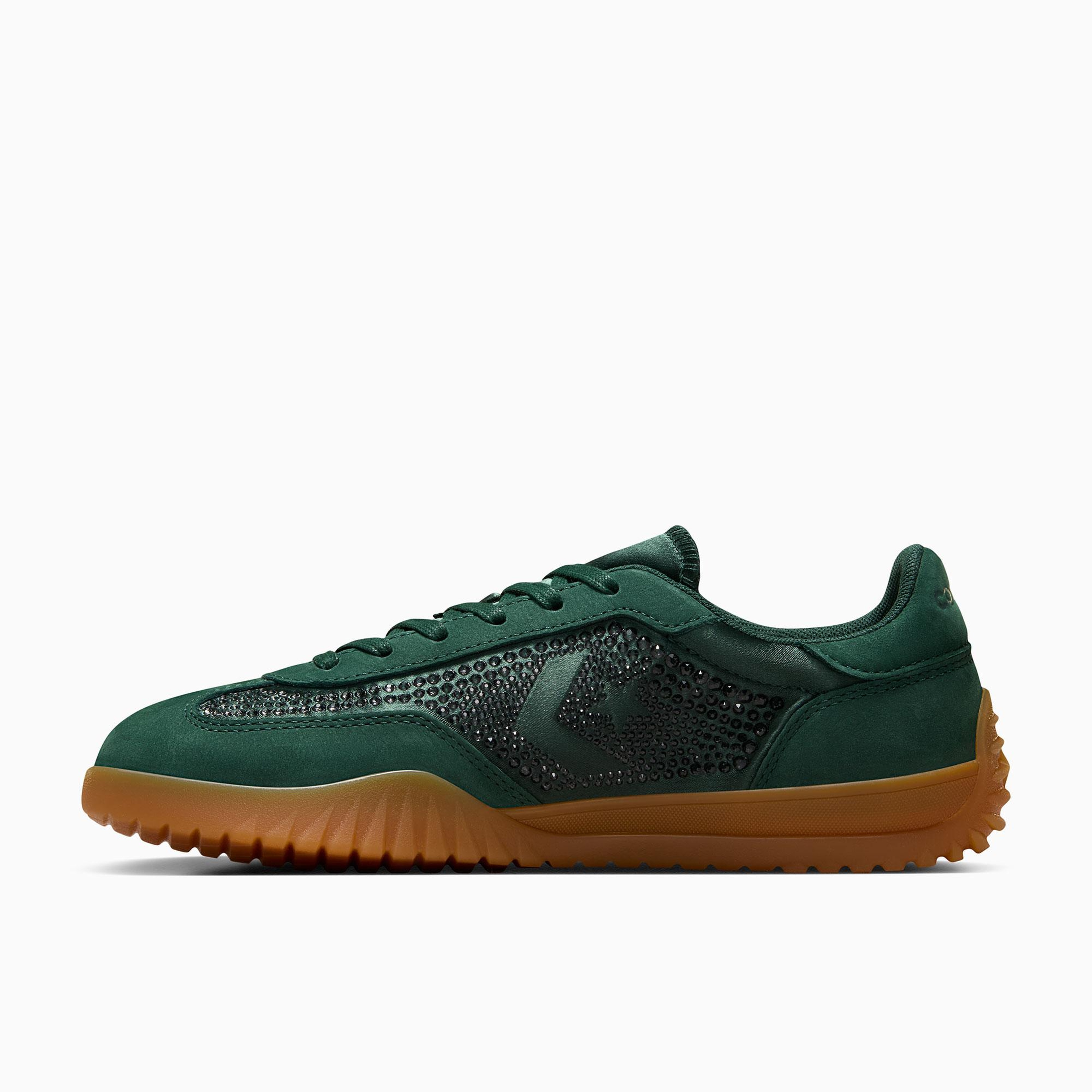 Converse x Swarovski Run Star Trainer Unisex Yeşil Deri Sneaker