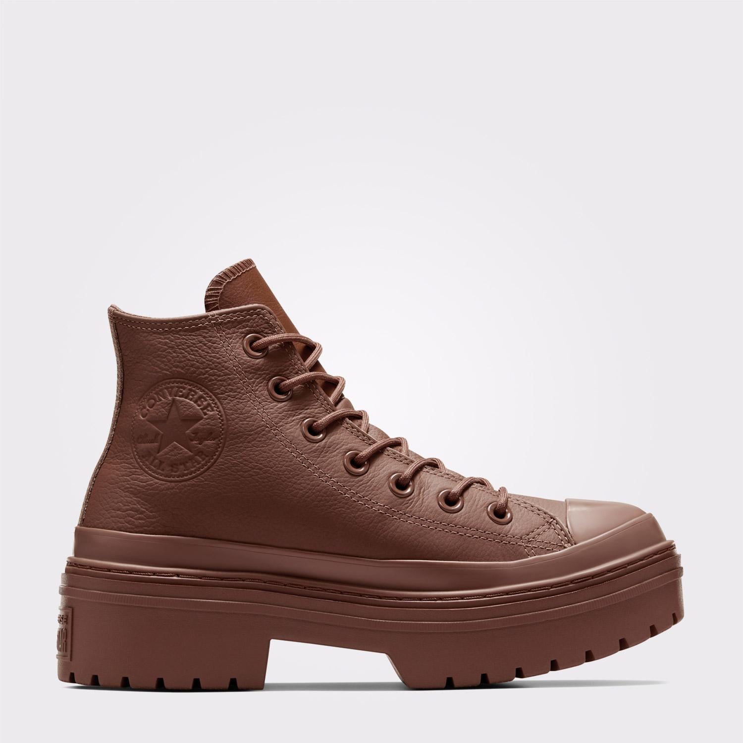 Converse Chuck Taylor All Star Lugged Heel Kadın Kahverengi Deri Platform Su Geçirmez Bot