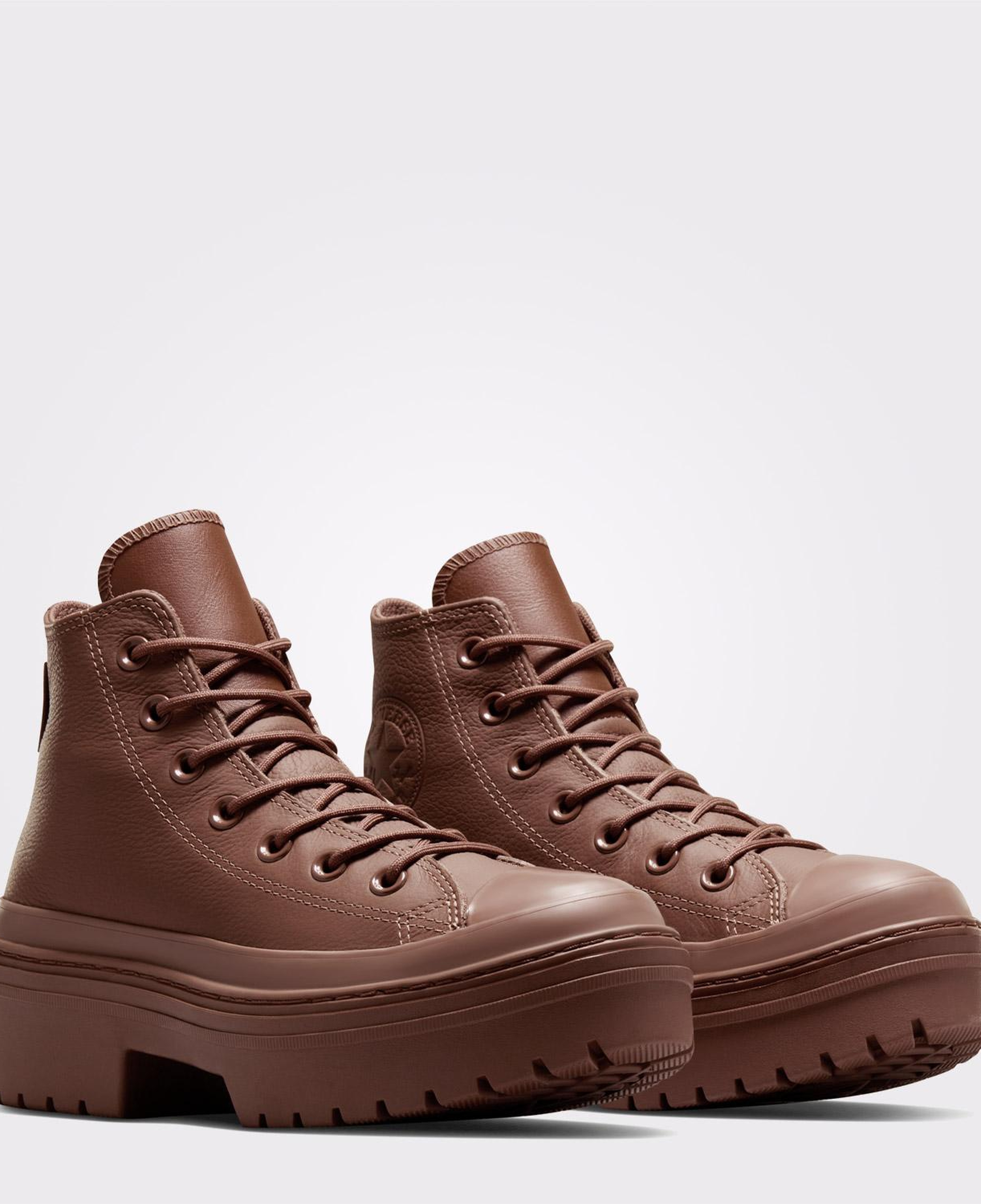 Converse Chuck Taylor All Star Lugged Heel Kadın Kahverengi Deri Platform Su Geçirmez Bot