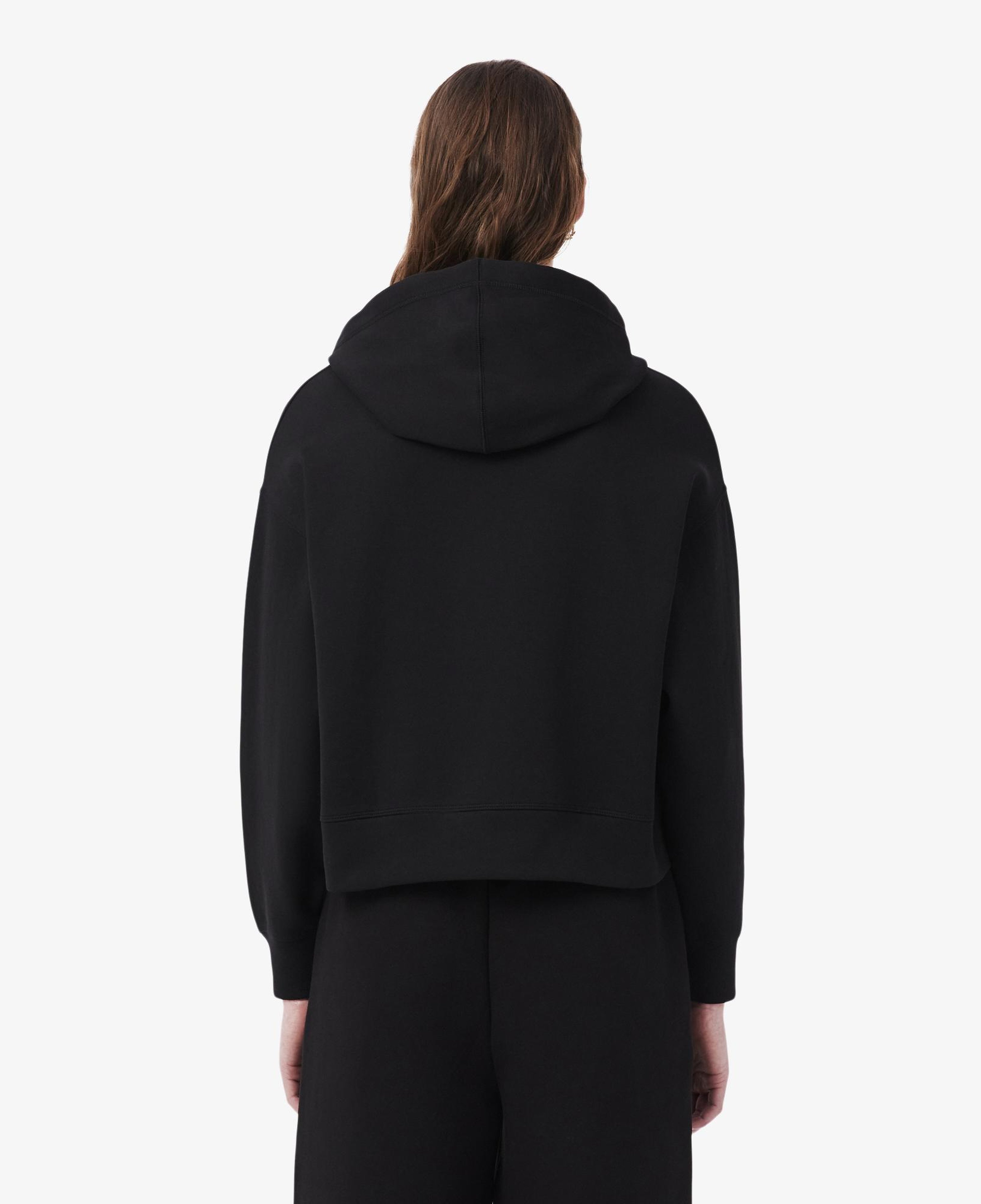 Kadın Oversize Fit Kapüşonlu Siyah Sweatshirt