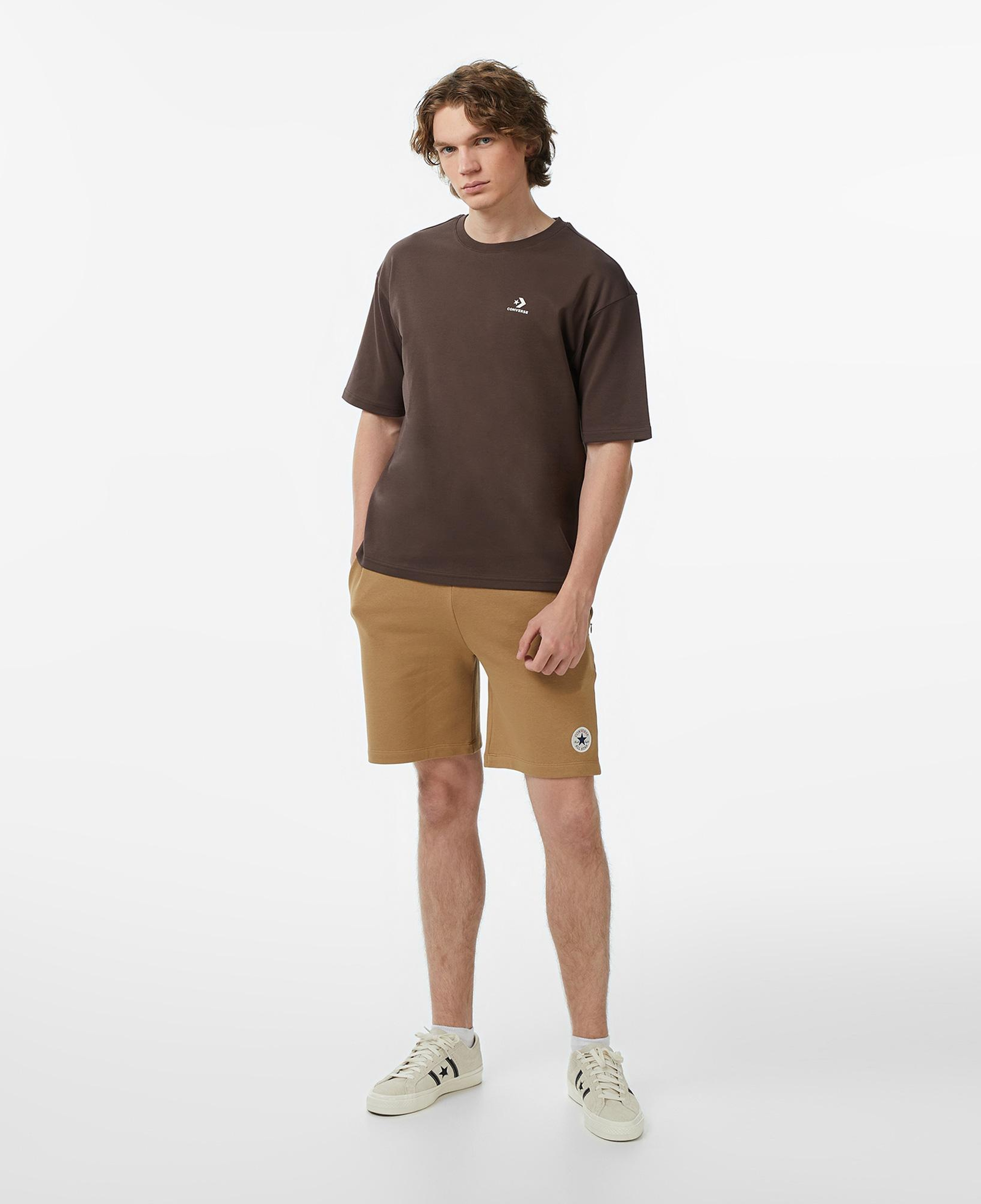 Converse Erkek Chevron Baskılı Kahverengi T-Shirt