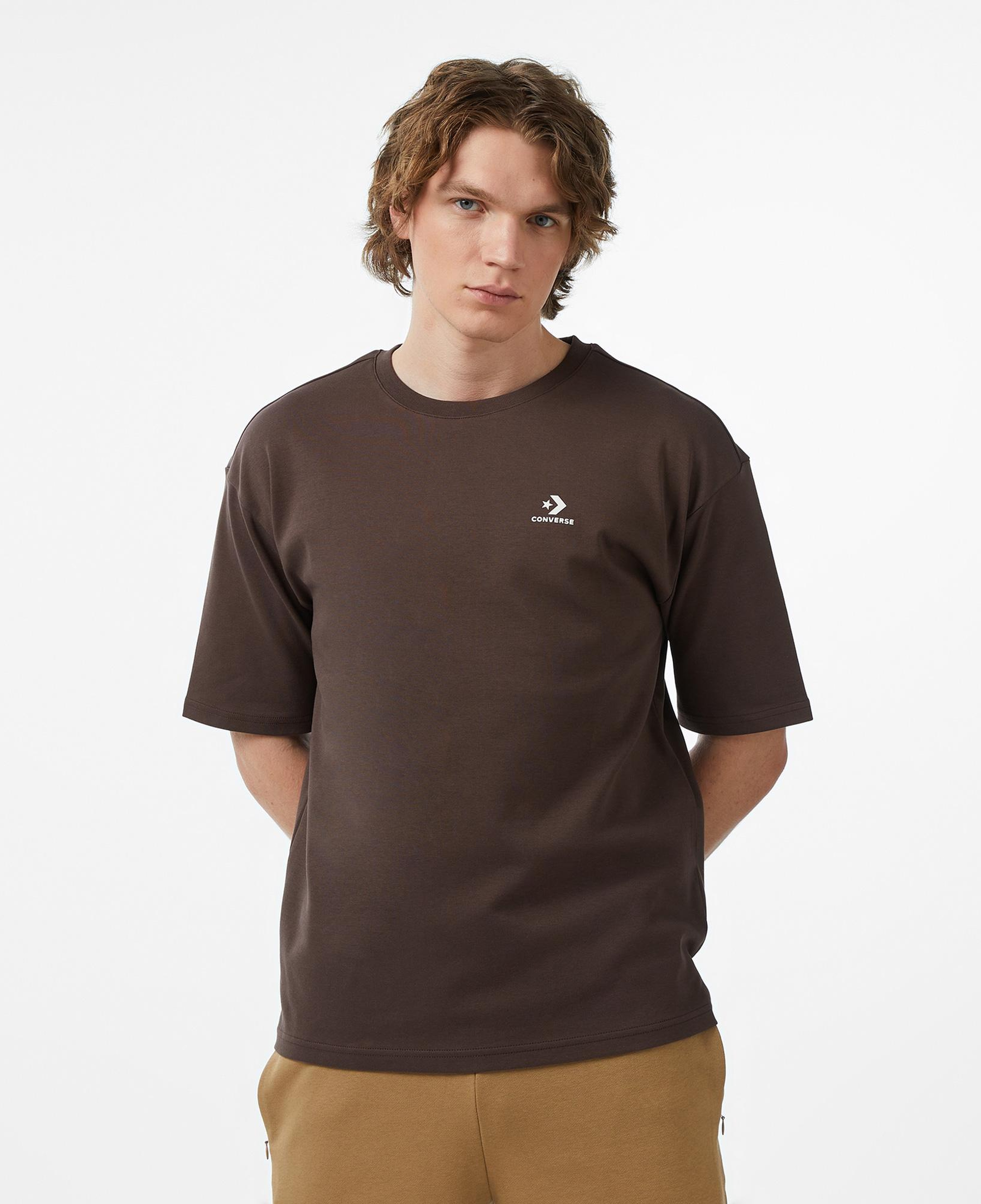 Converse Erkek Chevron Baskılı Kahverengi T-Shirt