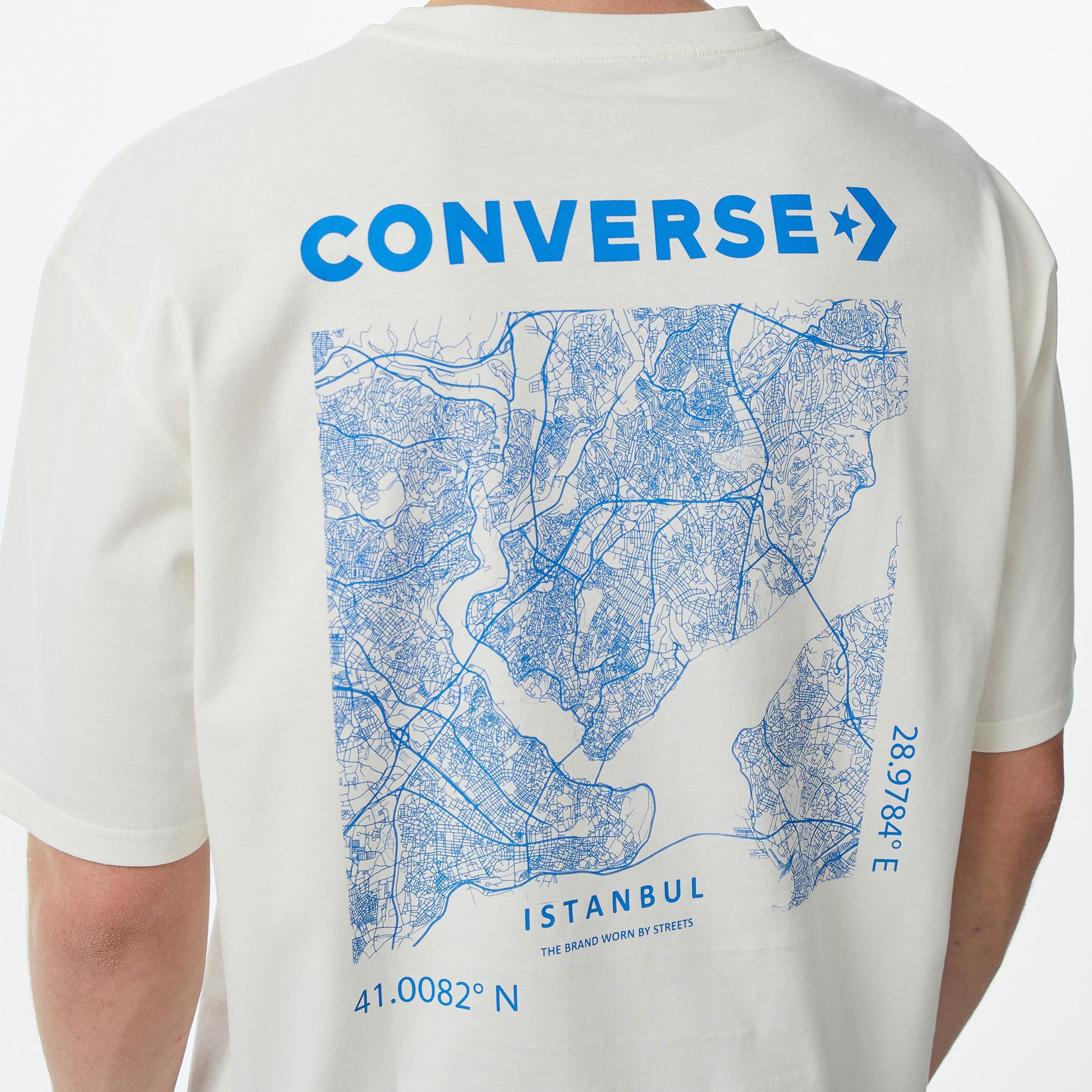 Converse Erkek Krem Grafik Baskılı T-Shirt