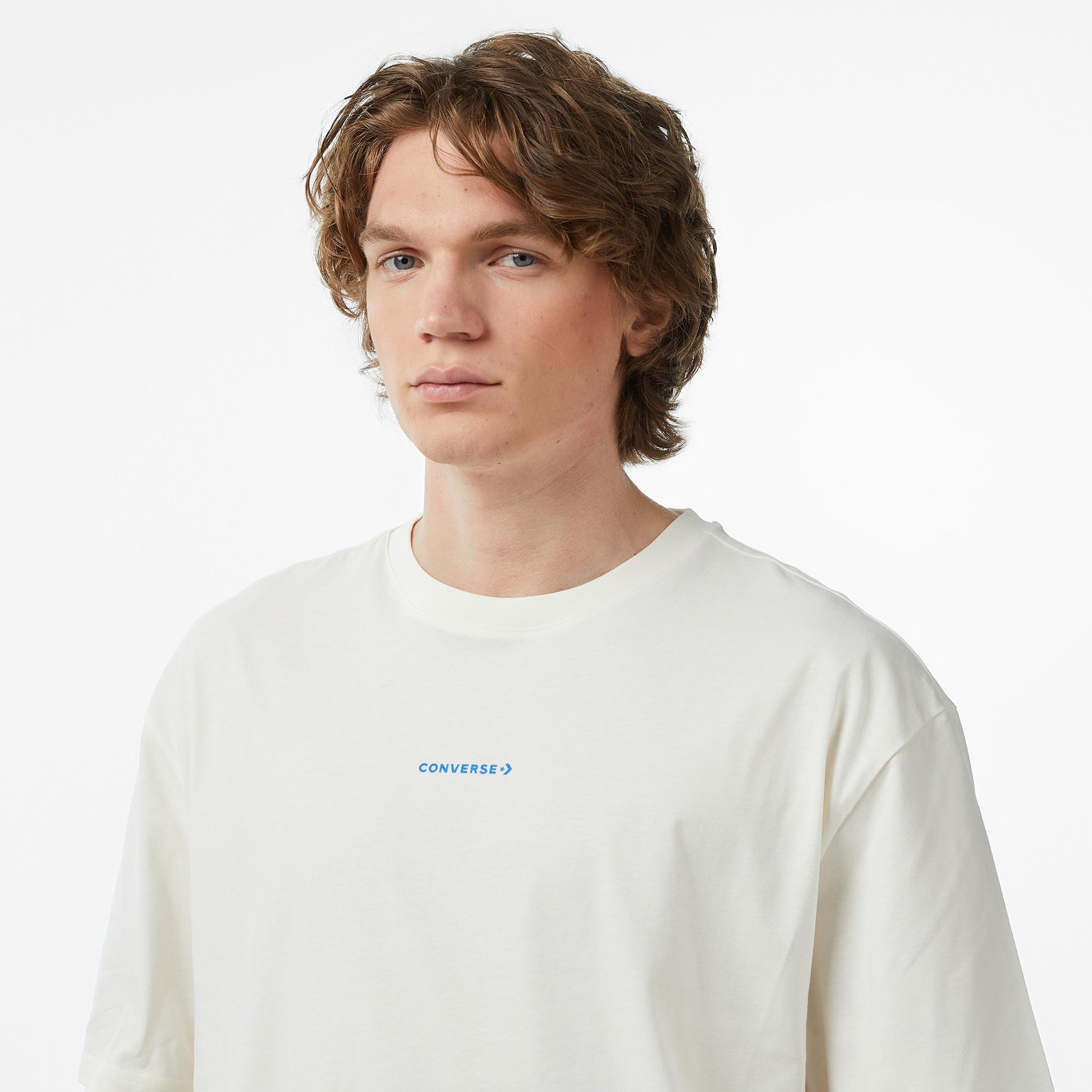 Converse Erkek Krem Grafik Baskılı T-Shirt
