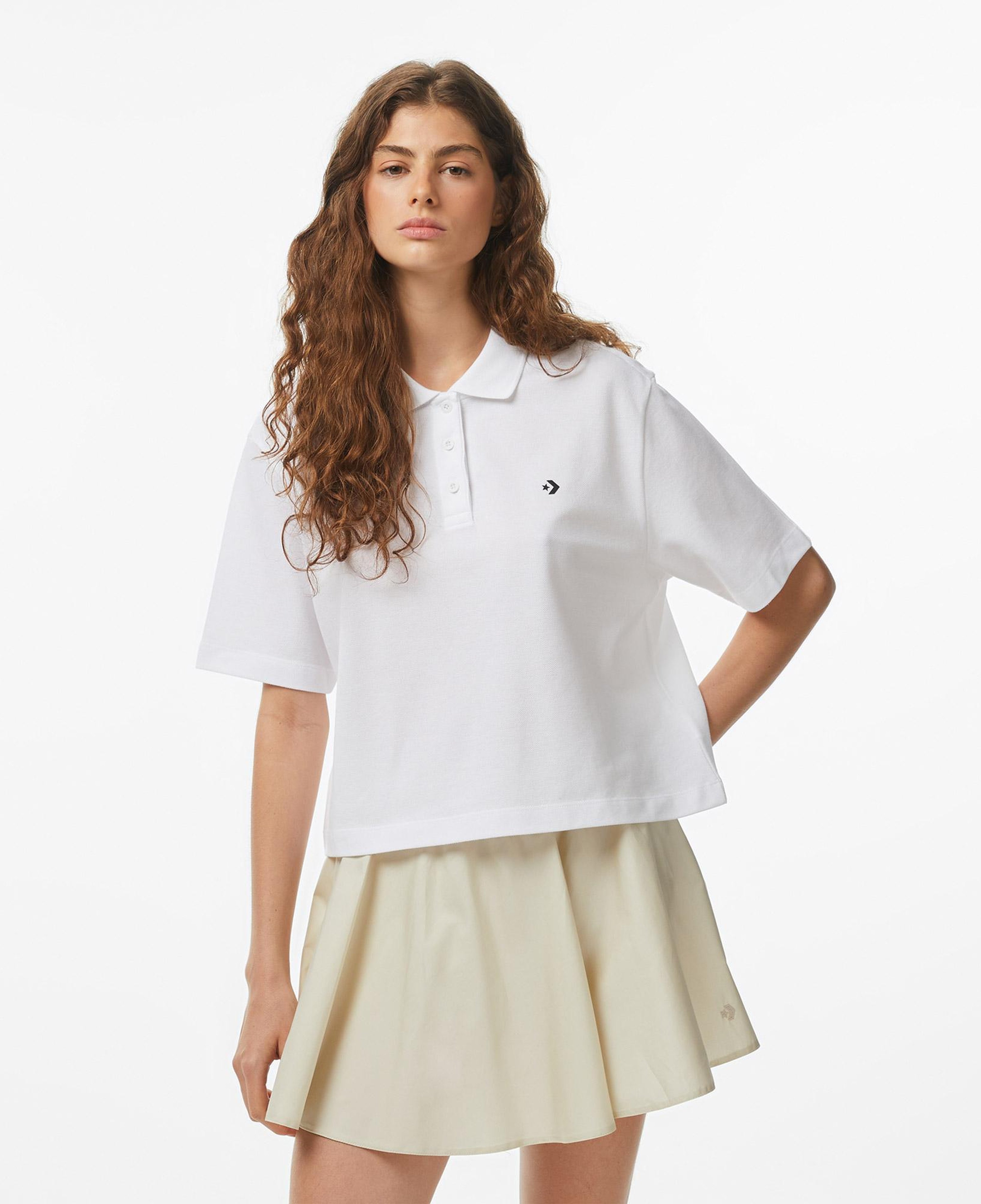 Converse Kadın Beyaz Polo Yaka T-Shirt