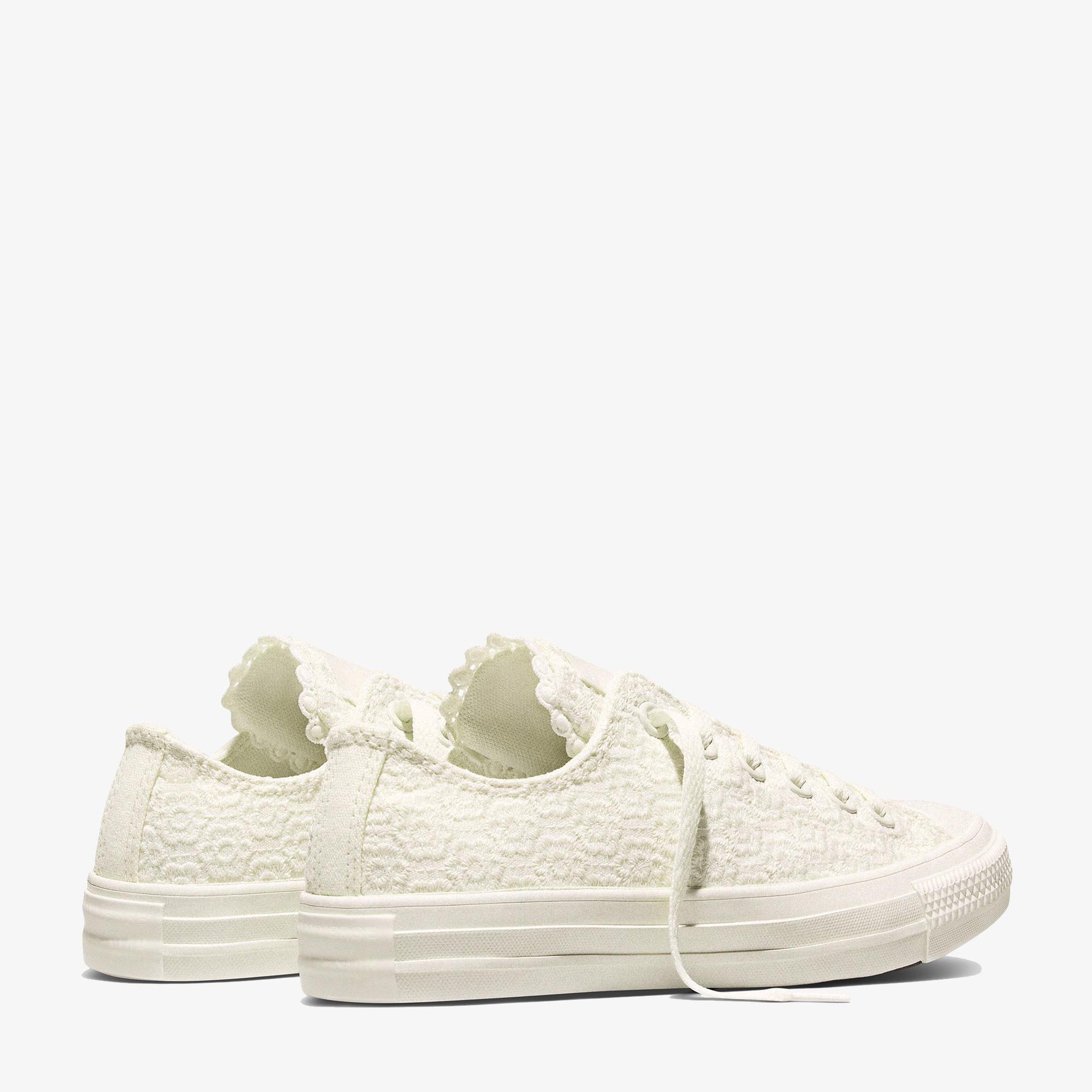 Converse Chuck Taylor All Star Unisex Çiçek İşlemeli Krem Sneaker