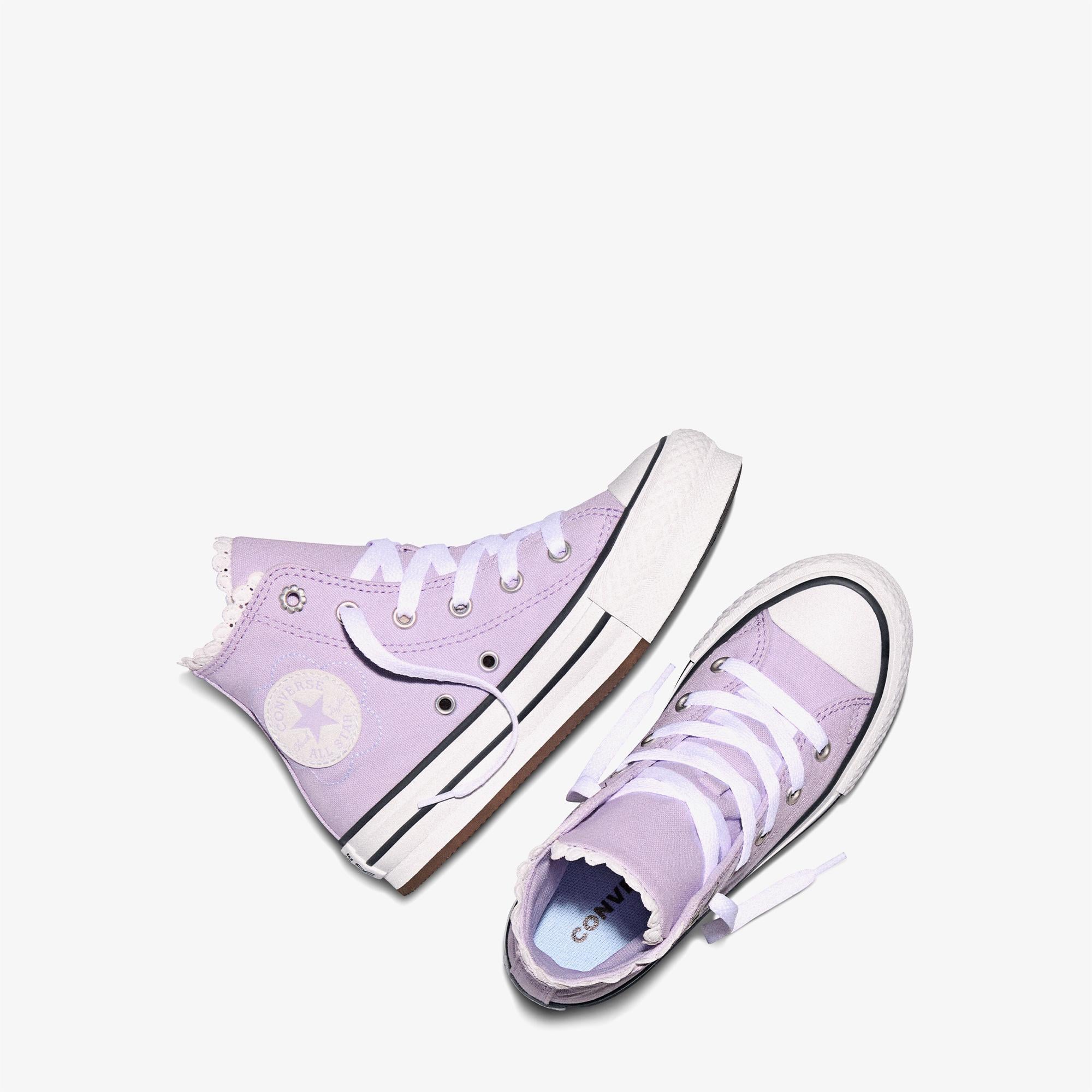 Converse Chuck Taylor All Star EVA Lift Çocuk Çiçek Desenli Lila Sneaker