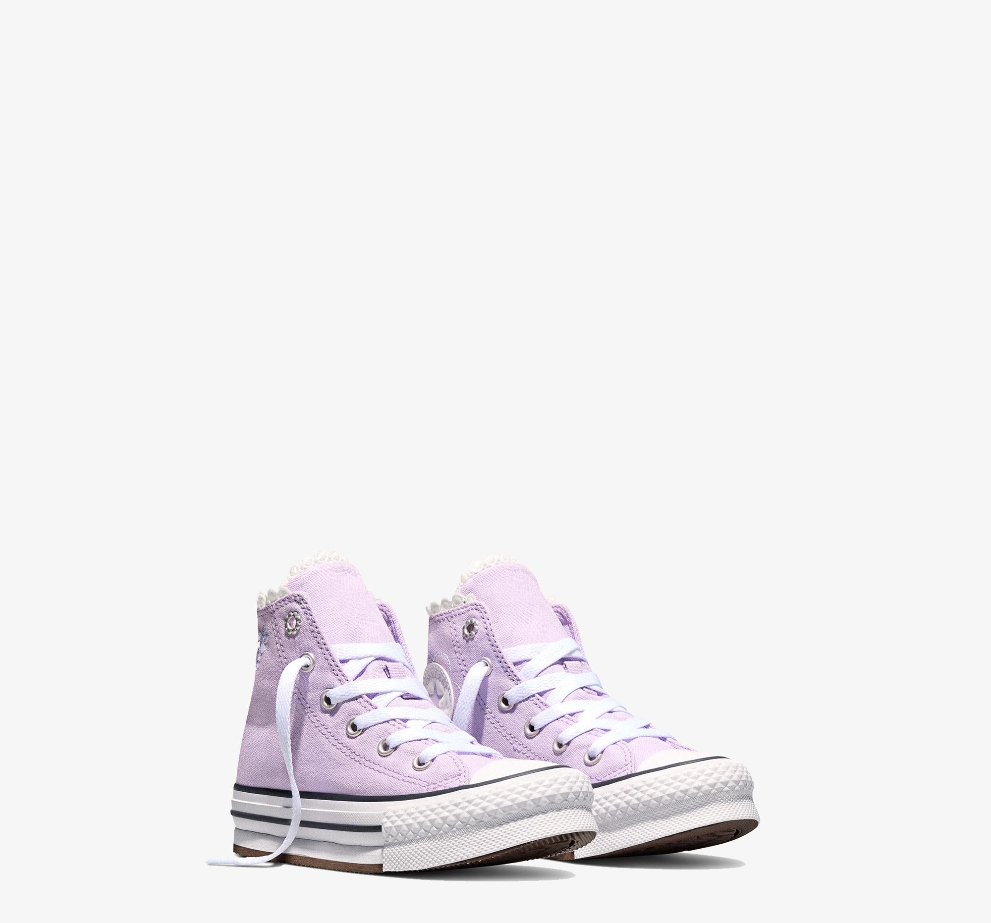 Converse Chuck Taylor All Star EVA Lift Çocuk Çiçek Desenli Lila Sneaker