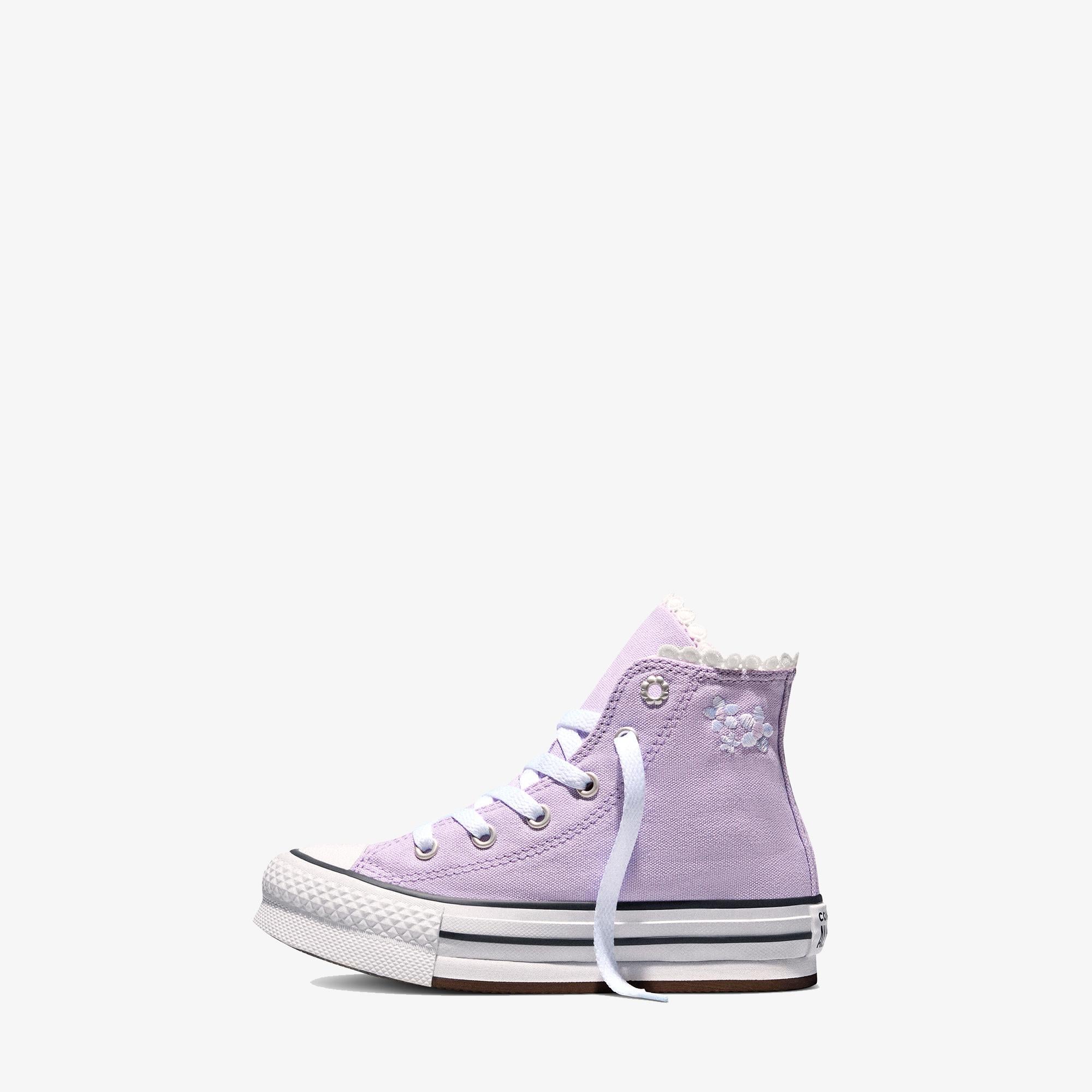 Converse Chuck Taylor All Star EVA Lift Çocuk Çiçek Desenli Lila Sneaker