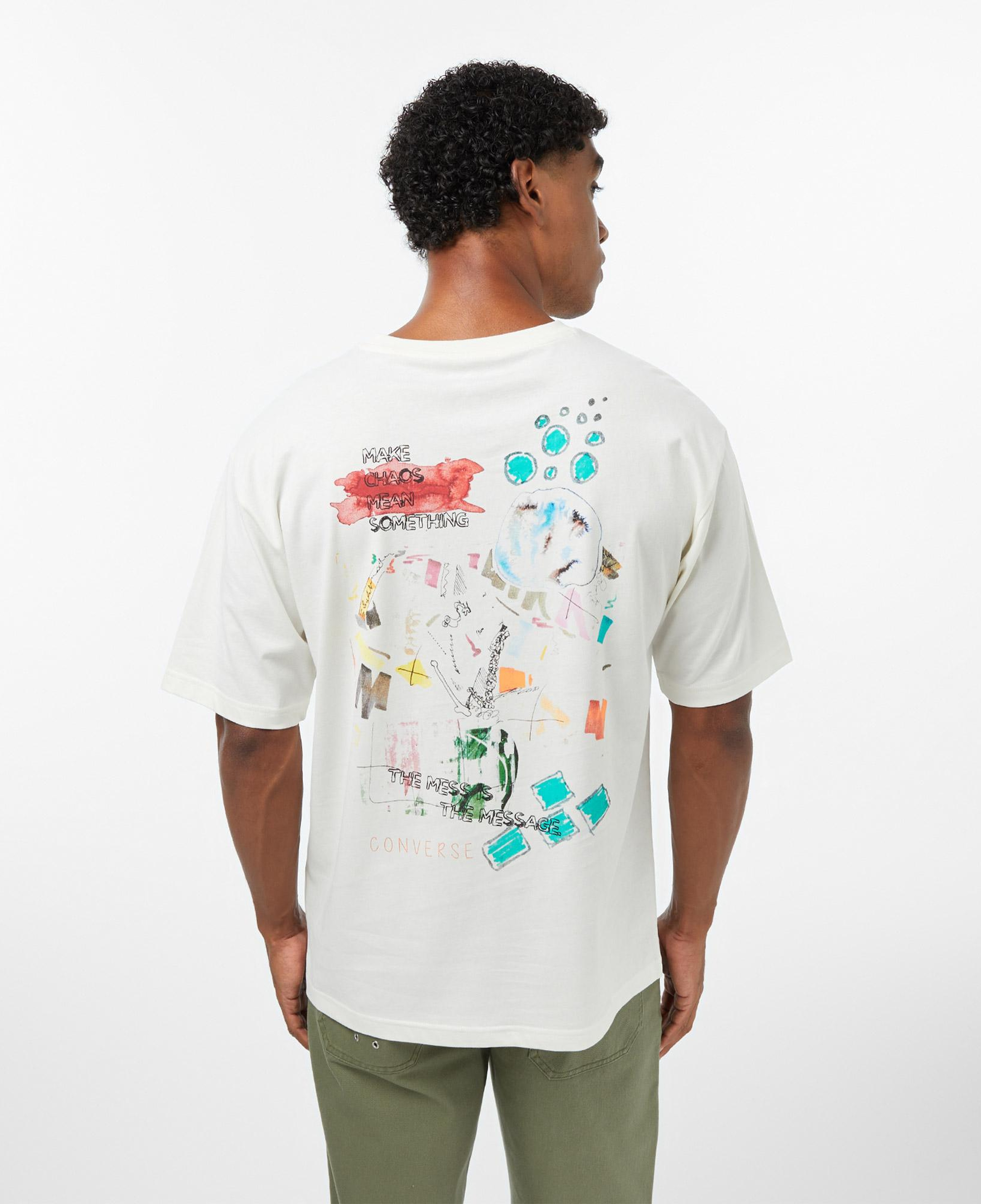 Converse Erkek Krem Grafik Baskılı T-Shirt