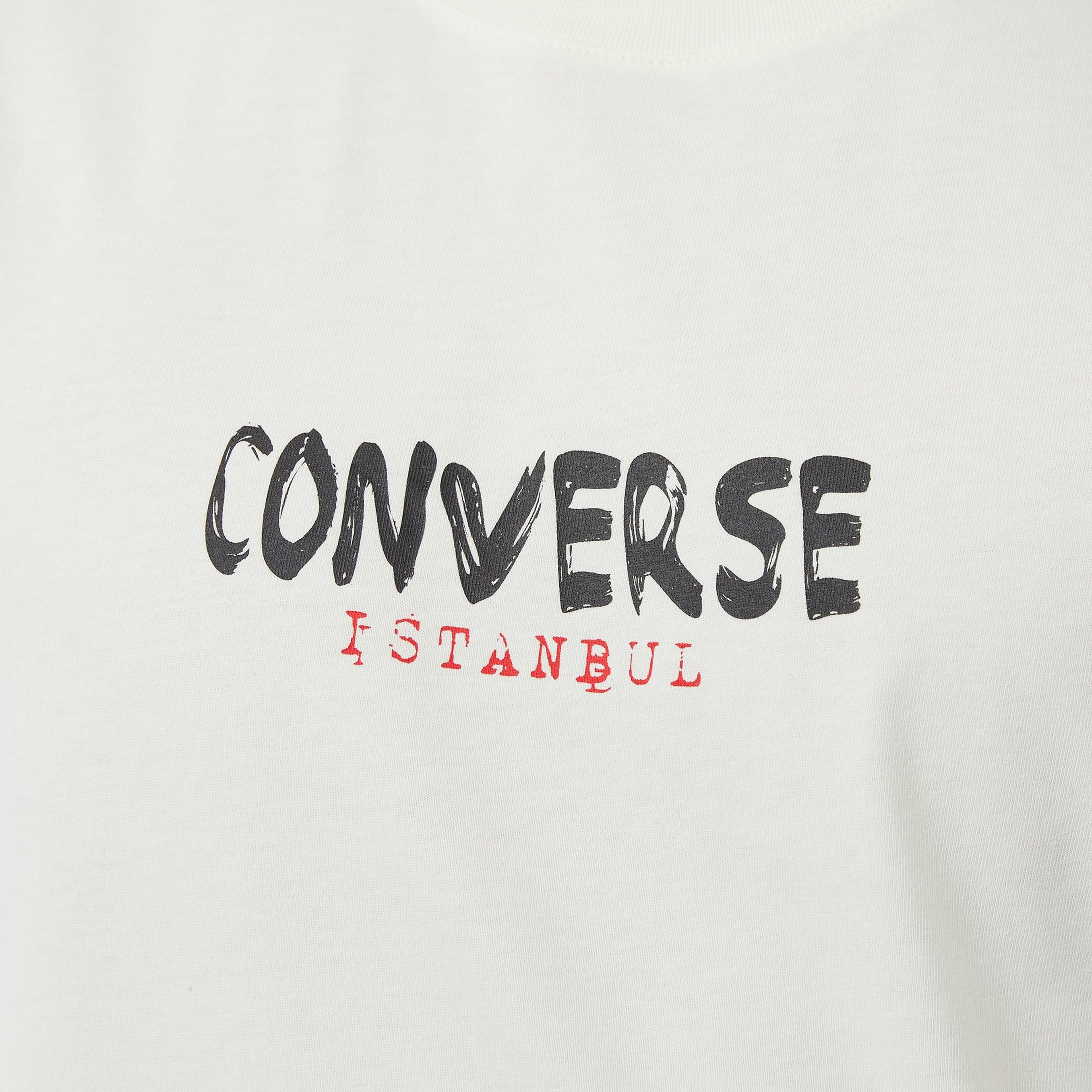 Converse Erkek Krem Grafik Baskılı Kolsuz T-Shirt