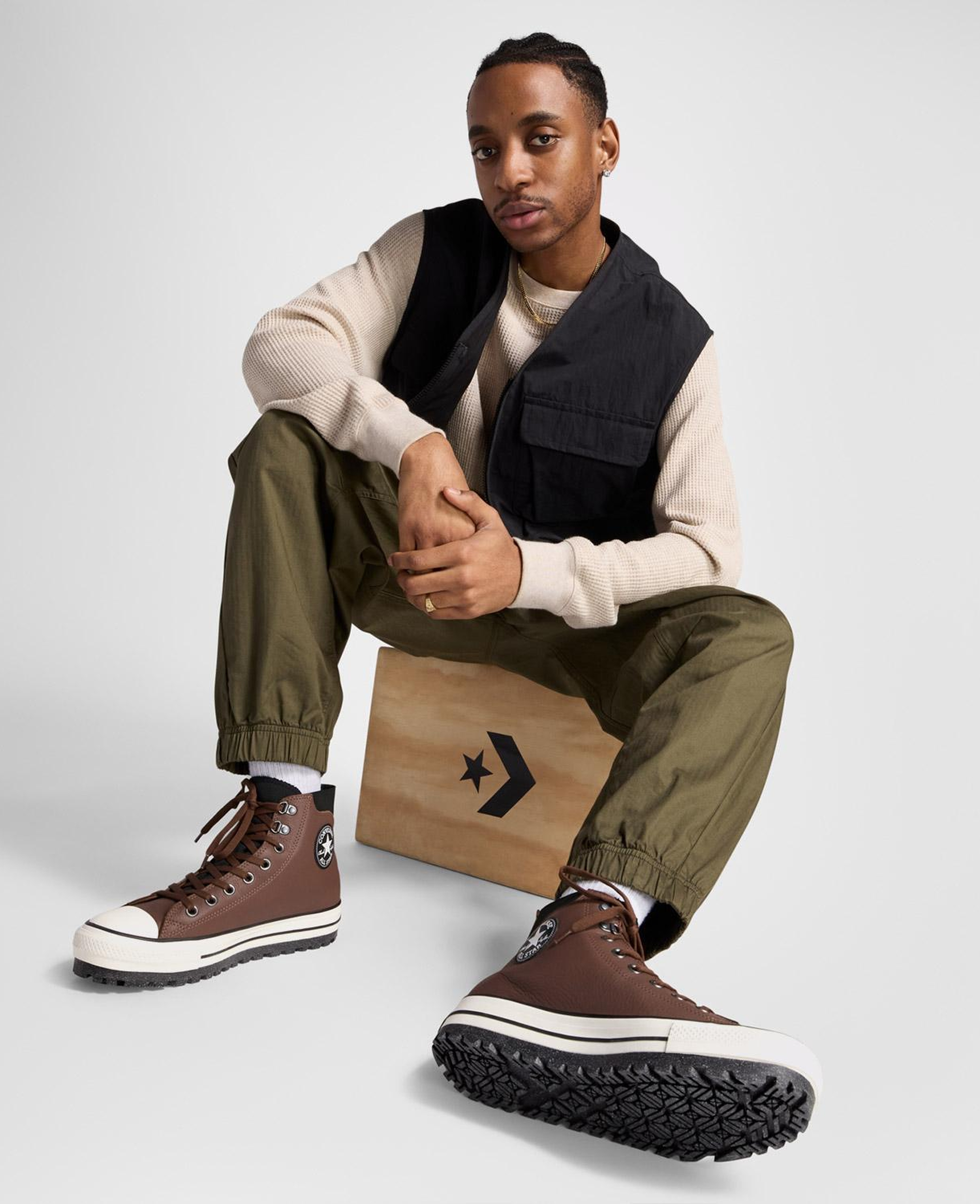 Converse Chuck Taylor All Star City Trek Unisex Kahverengi Deri Su Geçirmez Bot