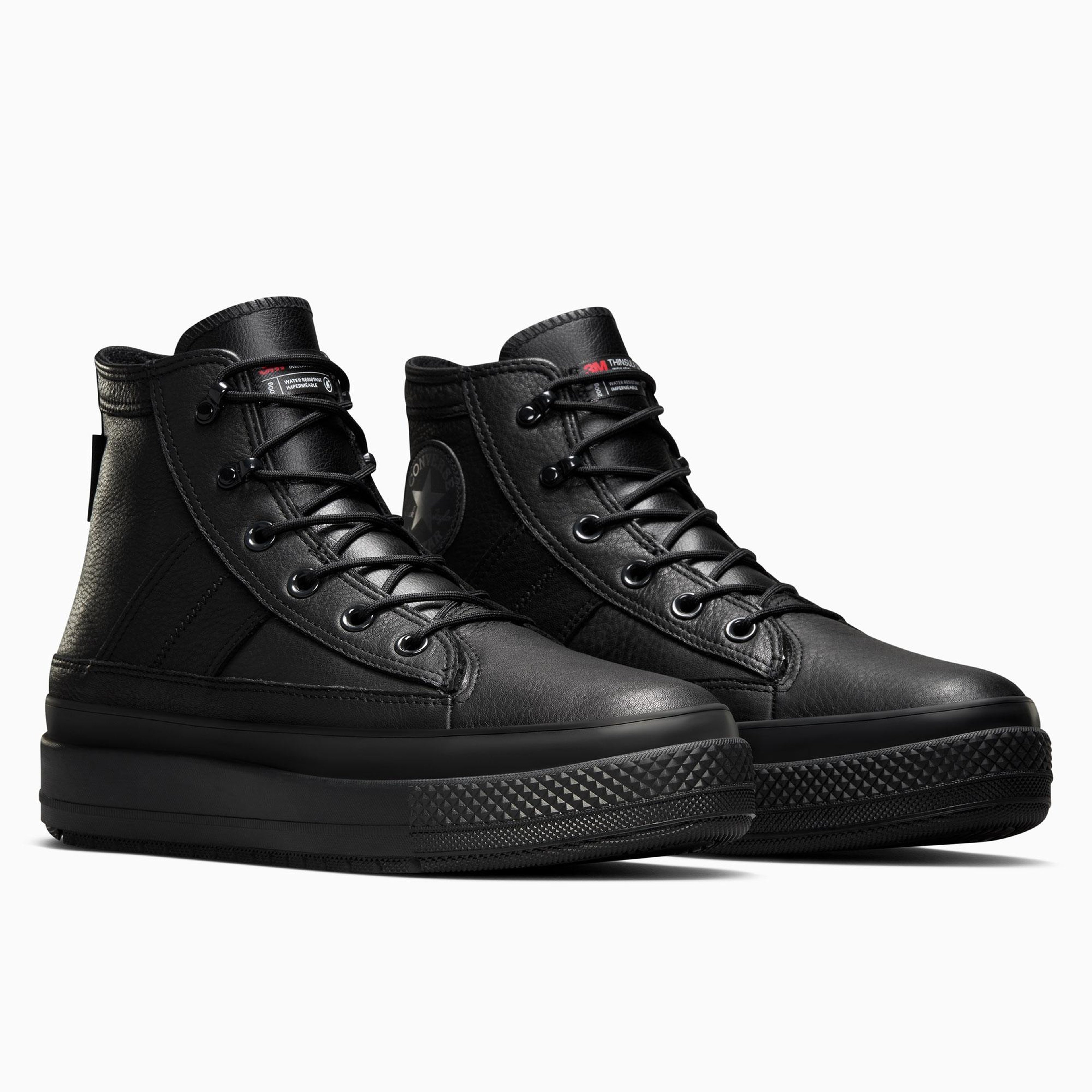 Converse Chuck Taylor All Star Equip Unisex Siyah Deri Su Geçirmez Bot
