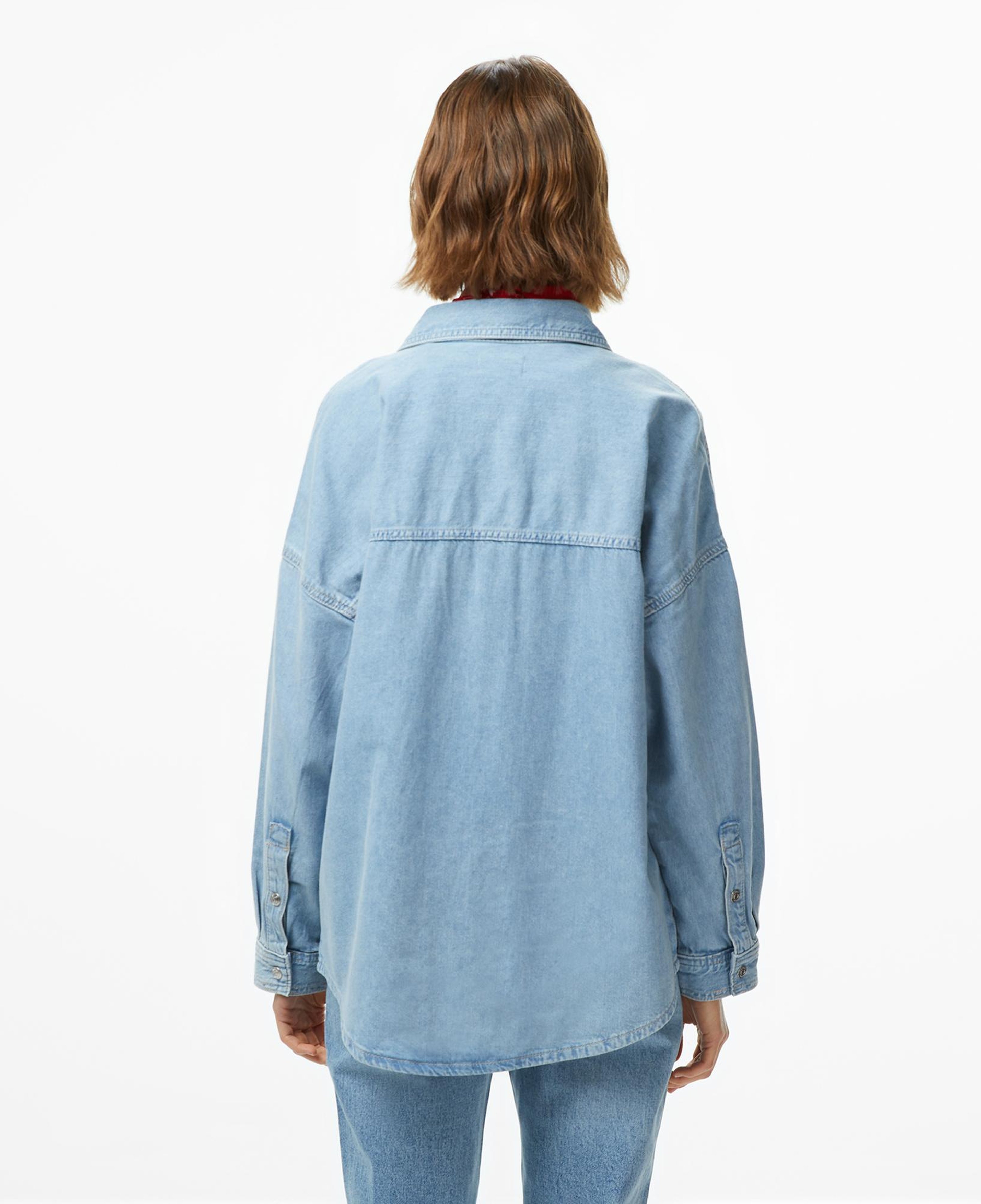 Calvin Klein Relaxed Denim Aaron Kadın Mavi Keten Gömlek