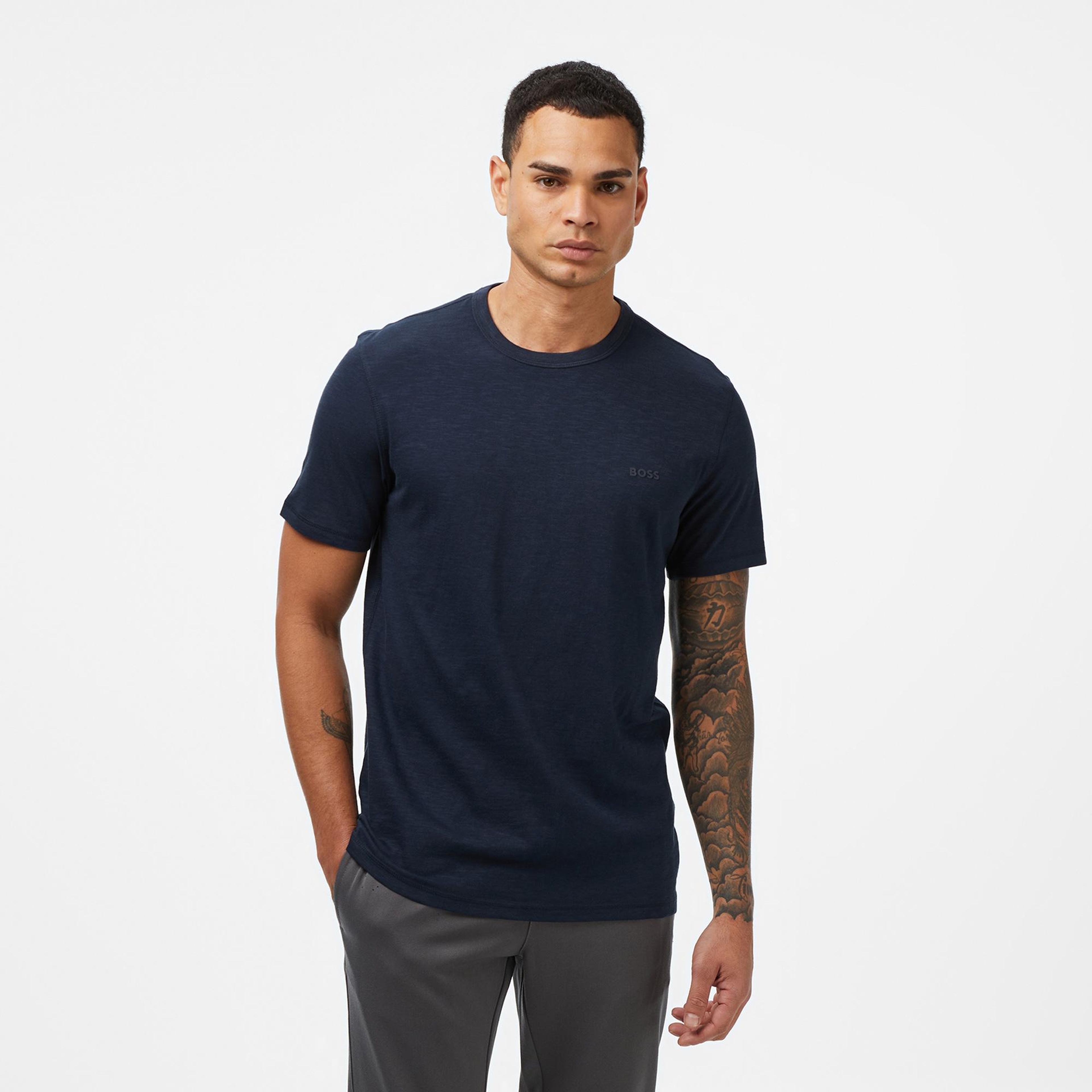 Boss Tegood Erkek Lacivert Keten T-Shirt